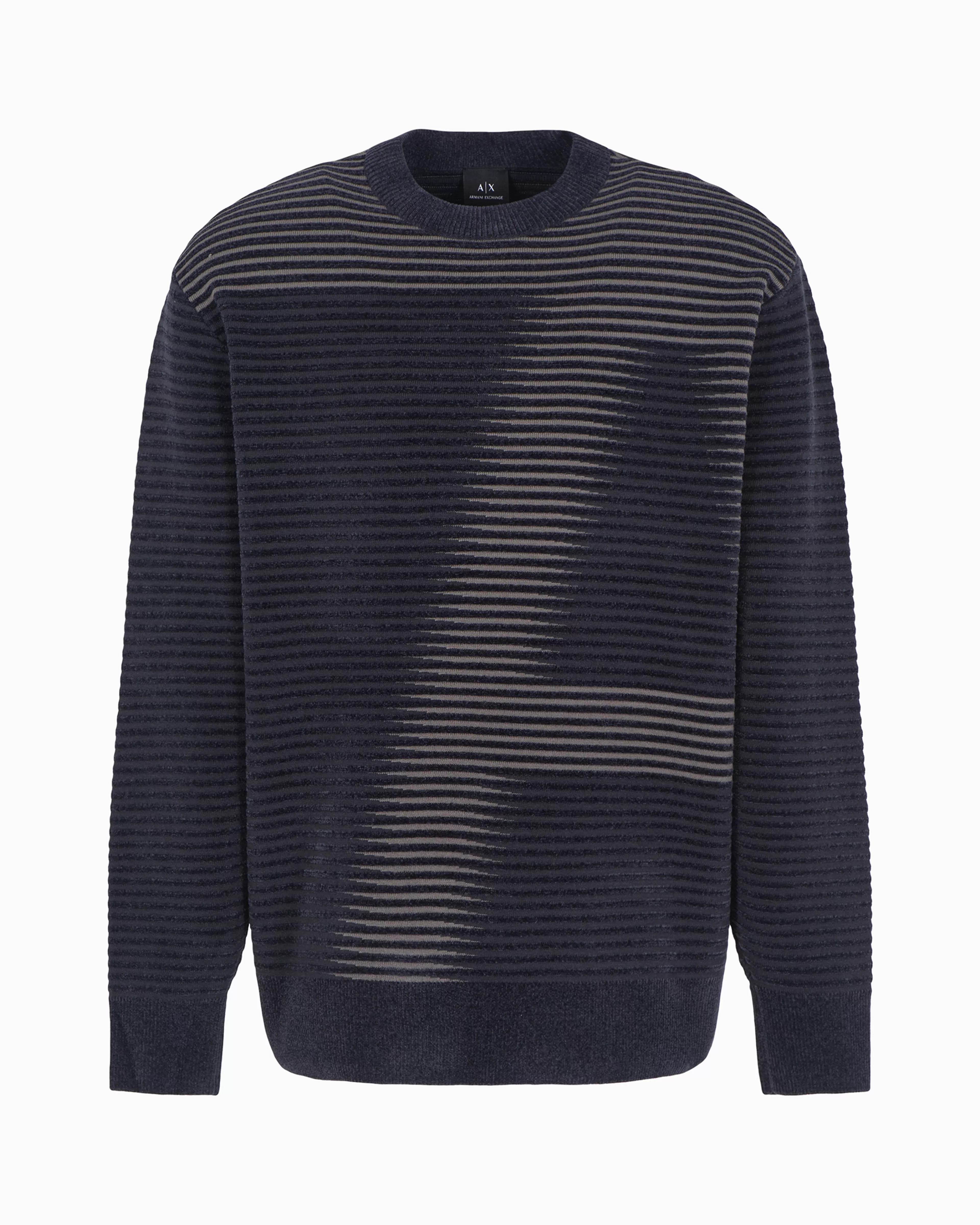 Armani Exchange A Line Logo Striped Crewneck Sweater* Knitwear