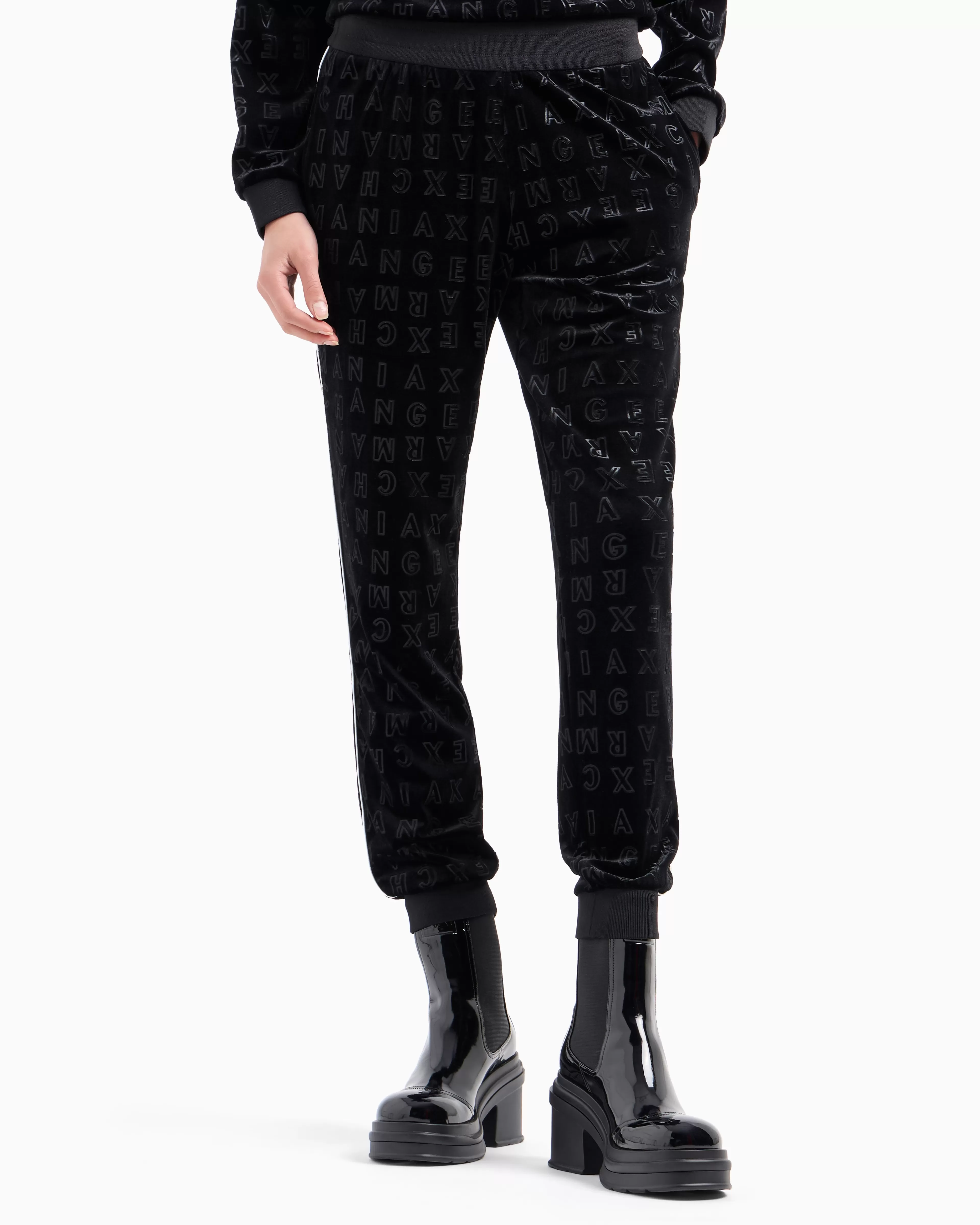 Armani Exchange Allover logo velvet jogger pants* Matching Sets | Bottoms And Skirts