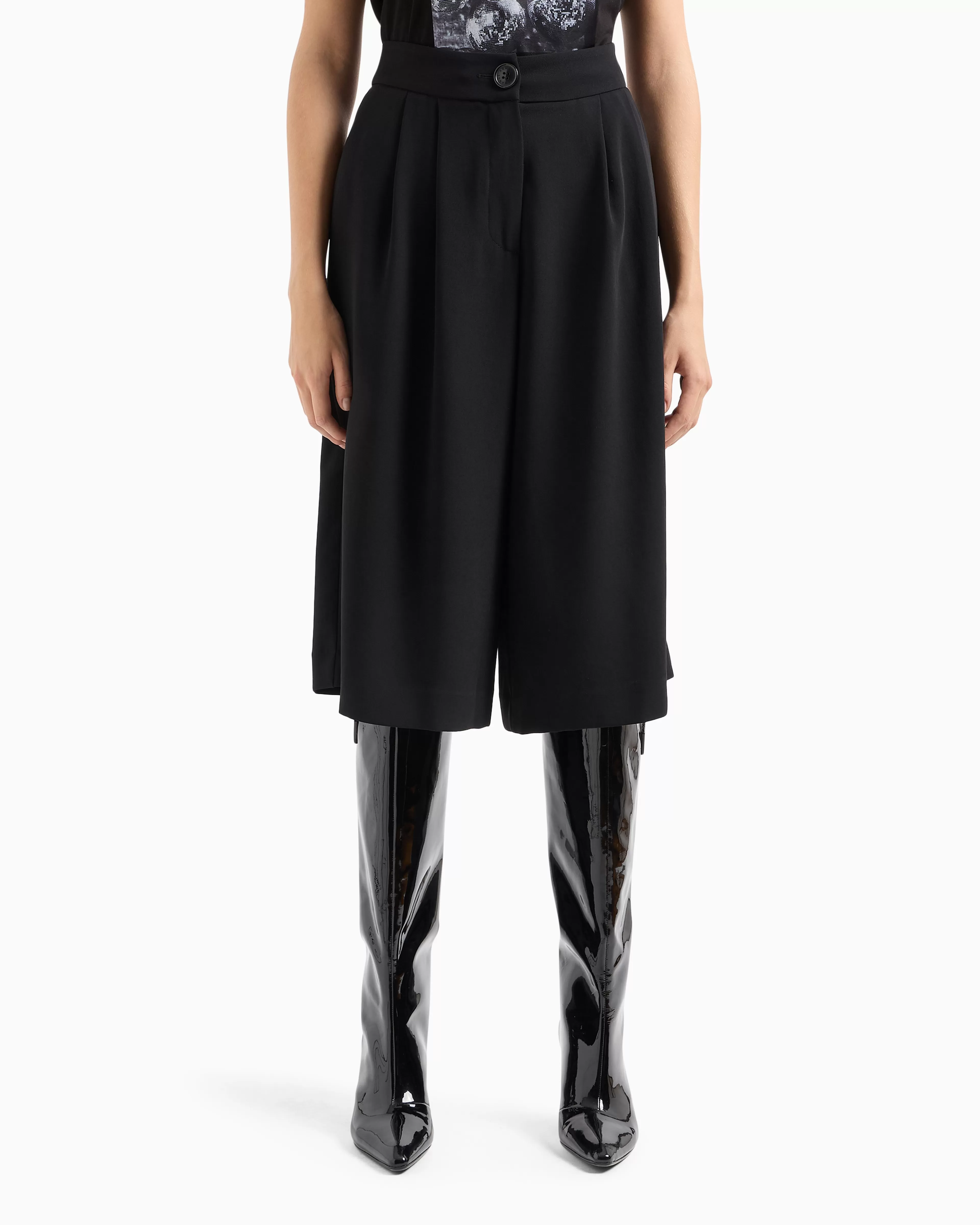Armani Exchange ASV A Line Collection 3/4 Pleated Trousers* Matching Sets | Bottoms And Skirts