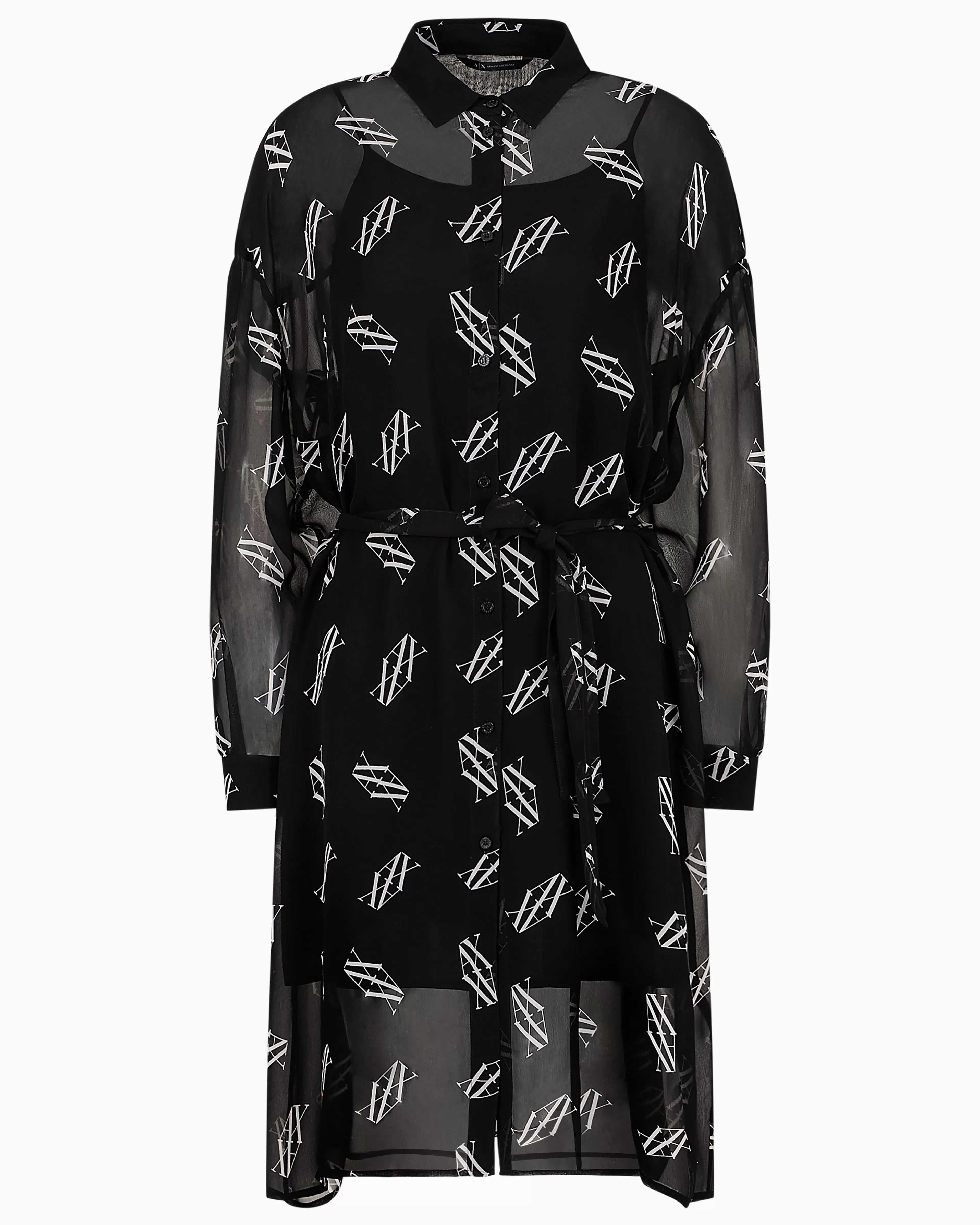 Armani Exchange ASV Belted Chiffon Smock Dress* Dresses And Jumpsuits