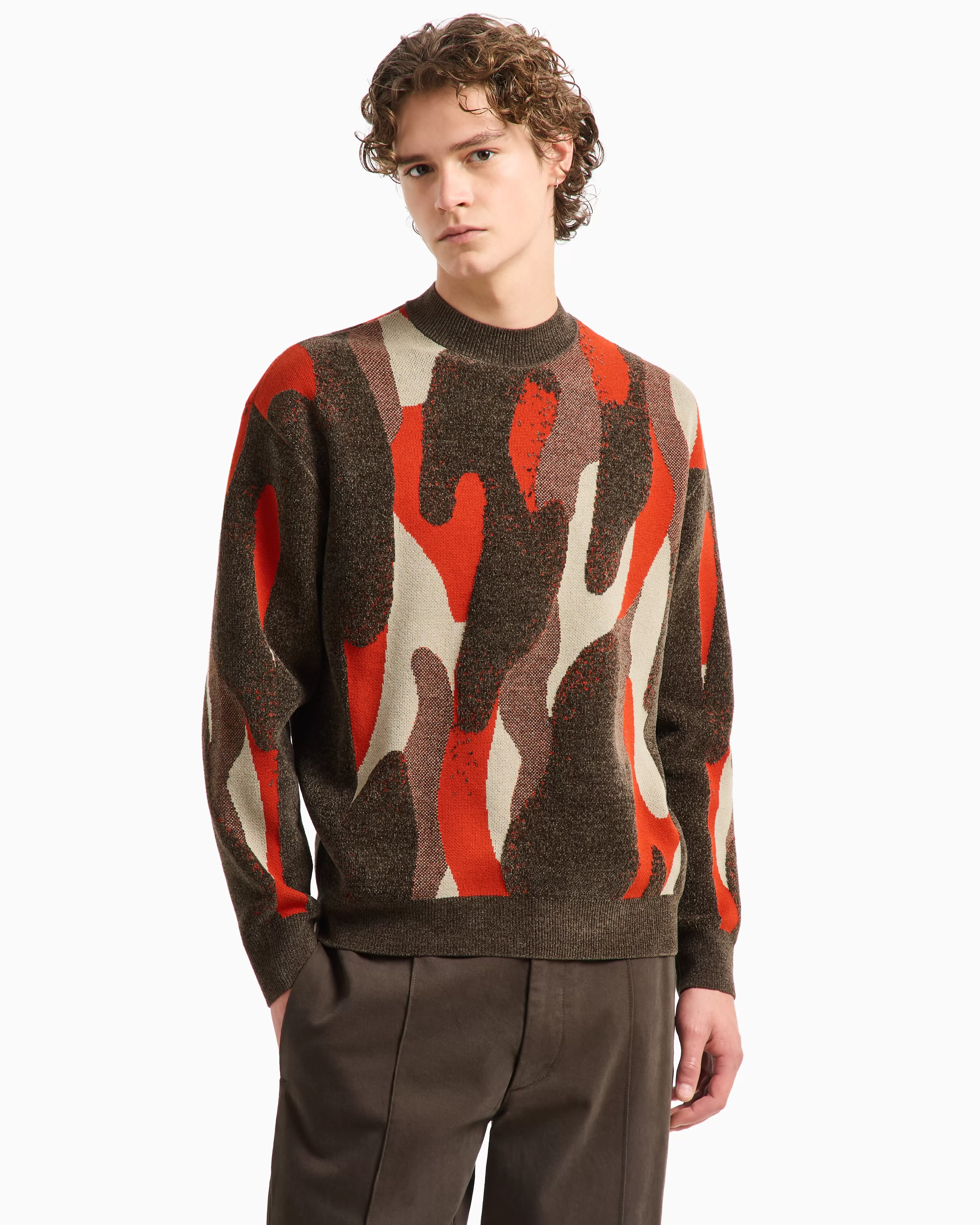 Armani Exchange ASV Camouflage Chenille Crewneck Sweater* Knitwear