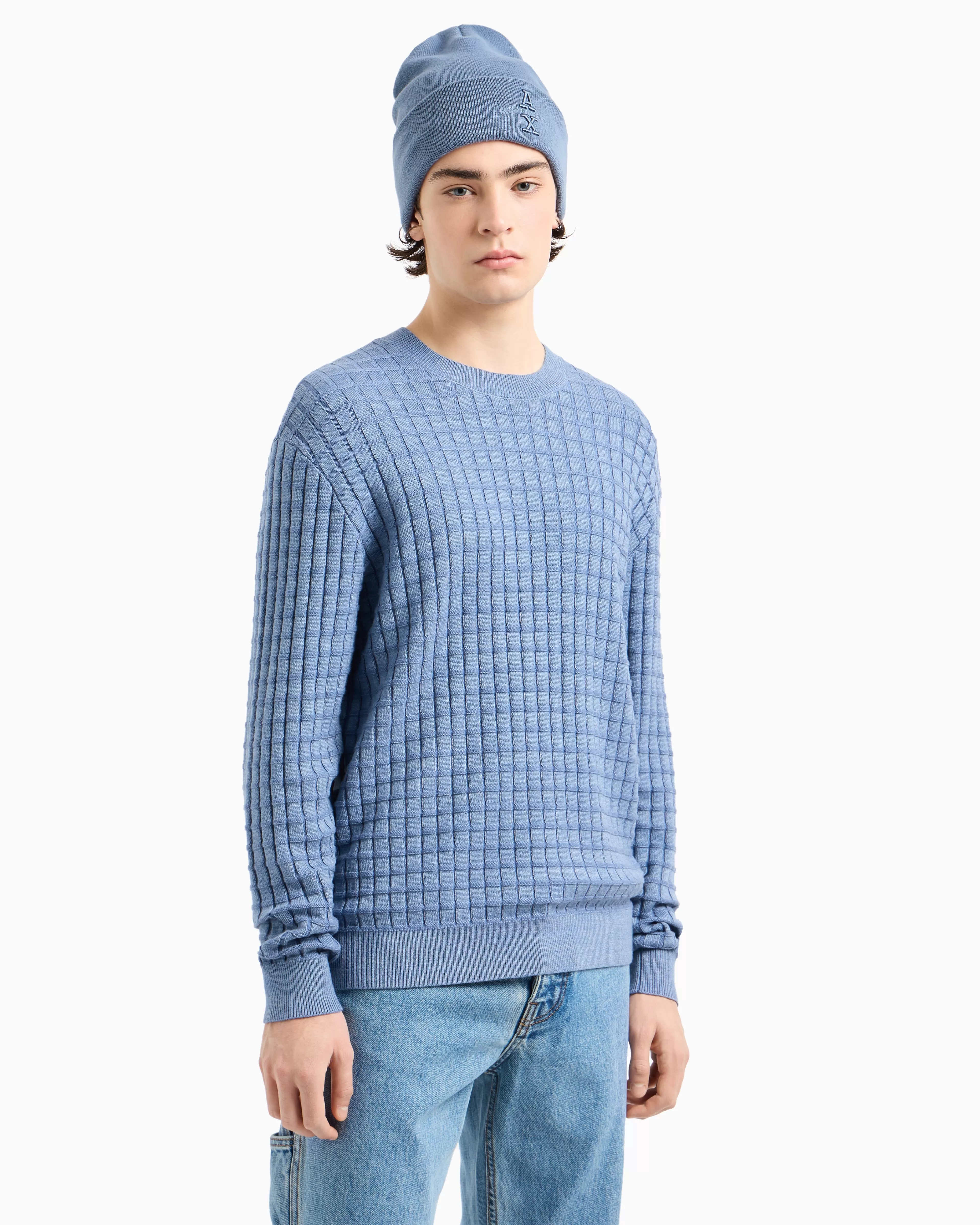 Armani Exchange ASV Checked Crewneck Sweater* Knitwear