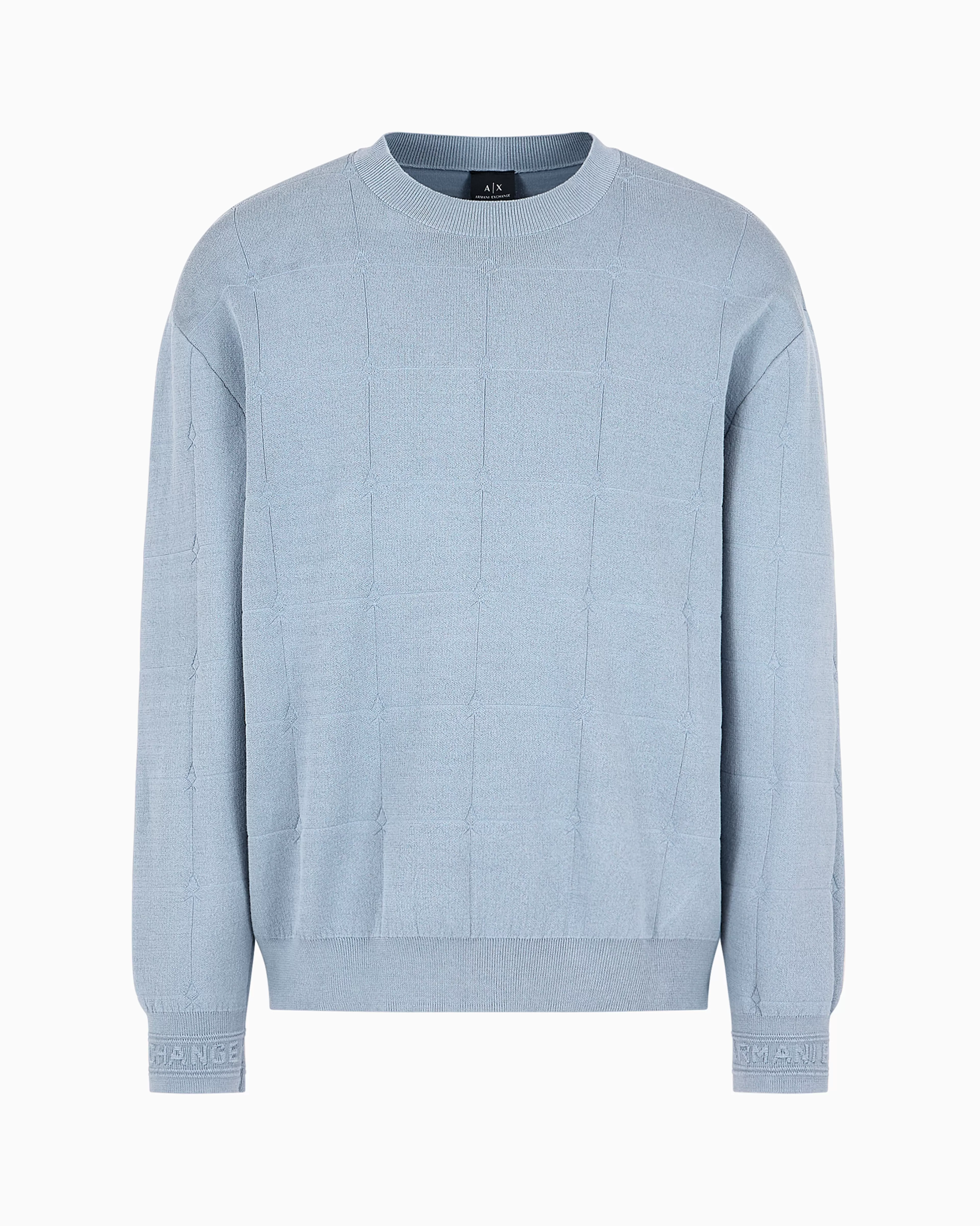 Armani Exchange ASV Checked Jacquard Crewneck Sweater* Knitwear
