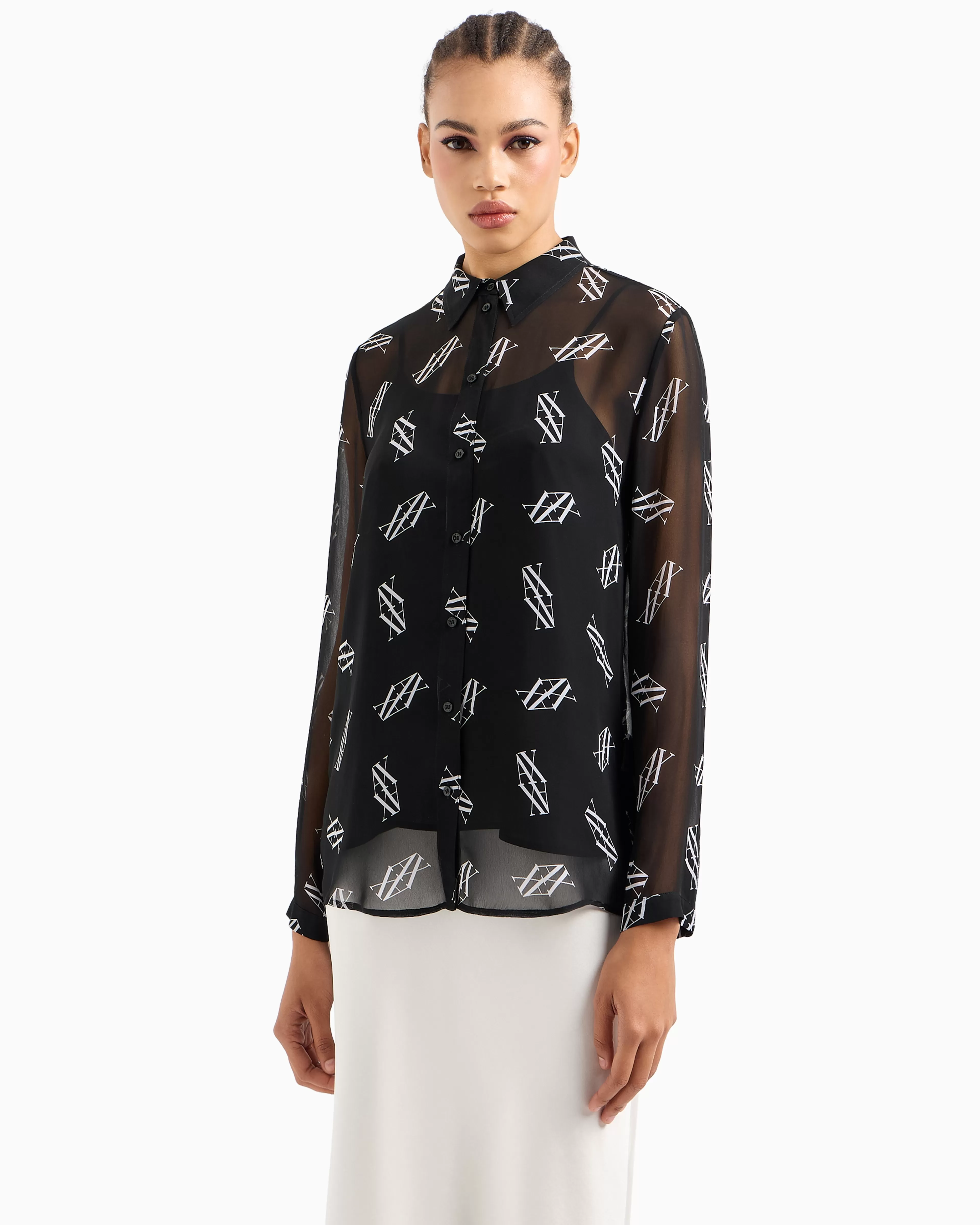 Armani Exchange ASV Chiffon Shirt* Shirts And Tops