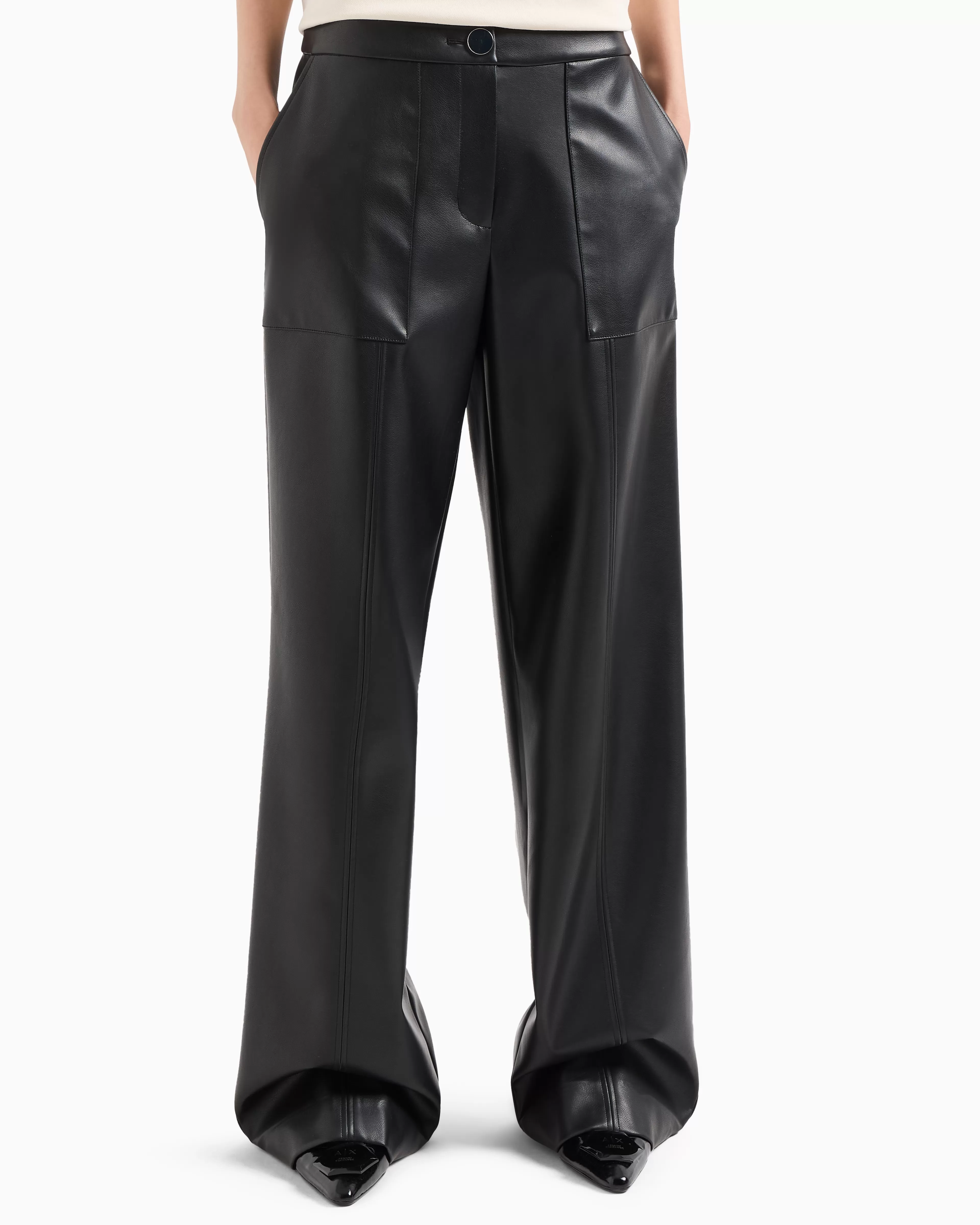Armani Exchange ASV coated fabric wide trousers* Matching Sets | Bottoms And Skirts