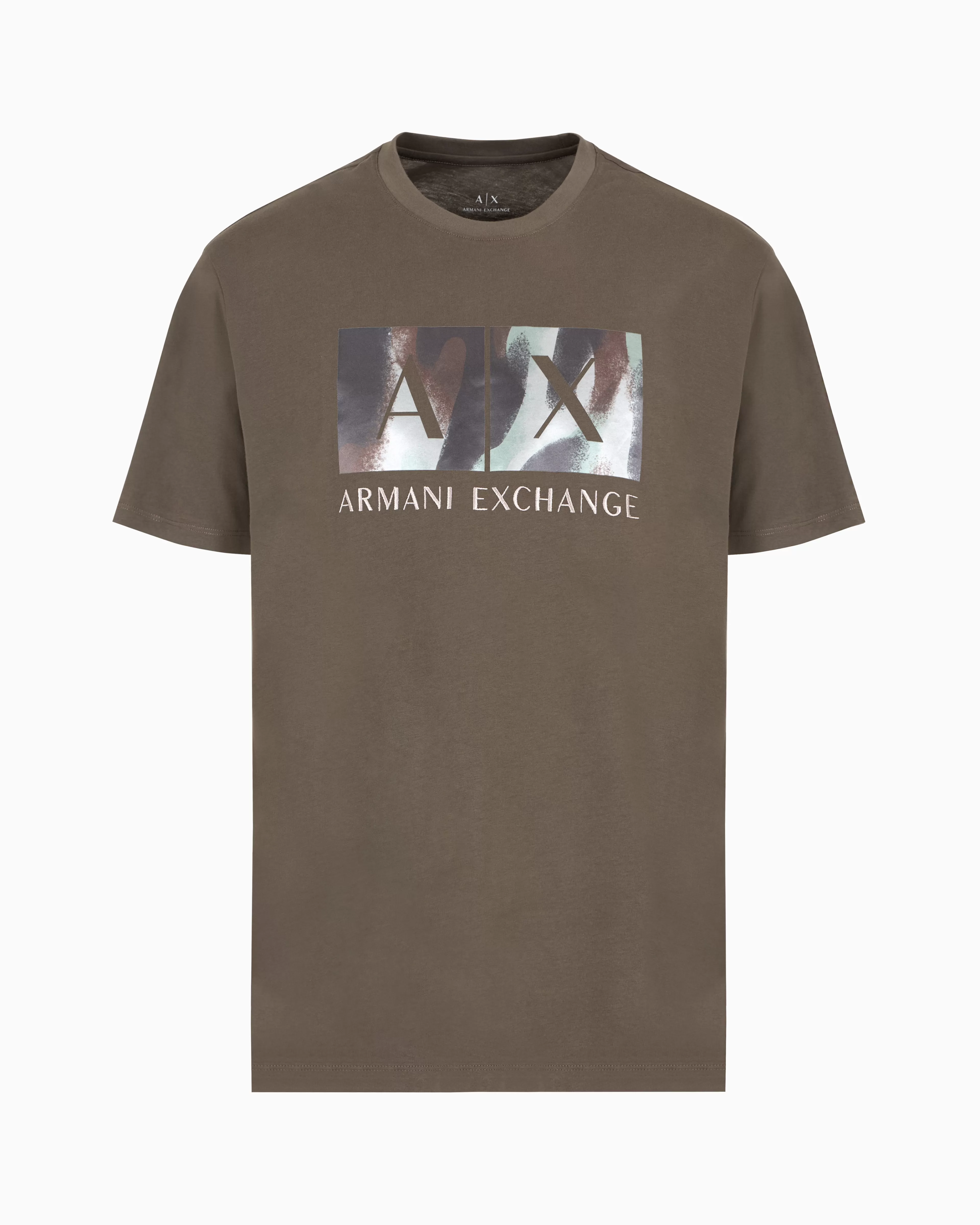 Armani Exchange ASV Cotton Abstract Logo Print Regular Fit T-Shirt* T-Shirts