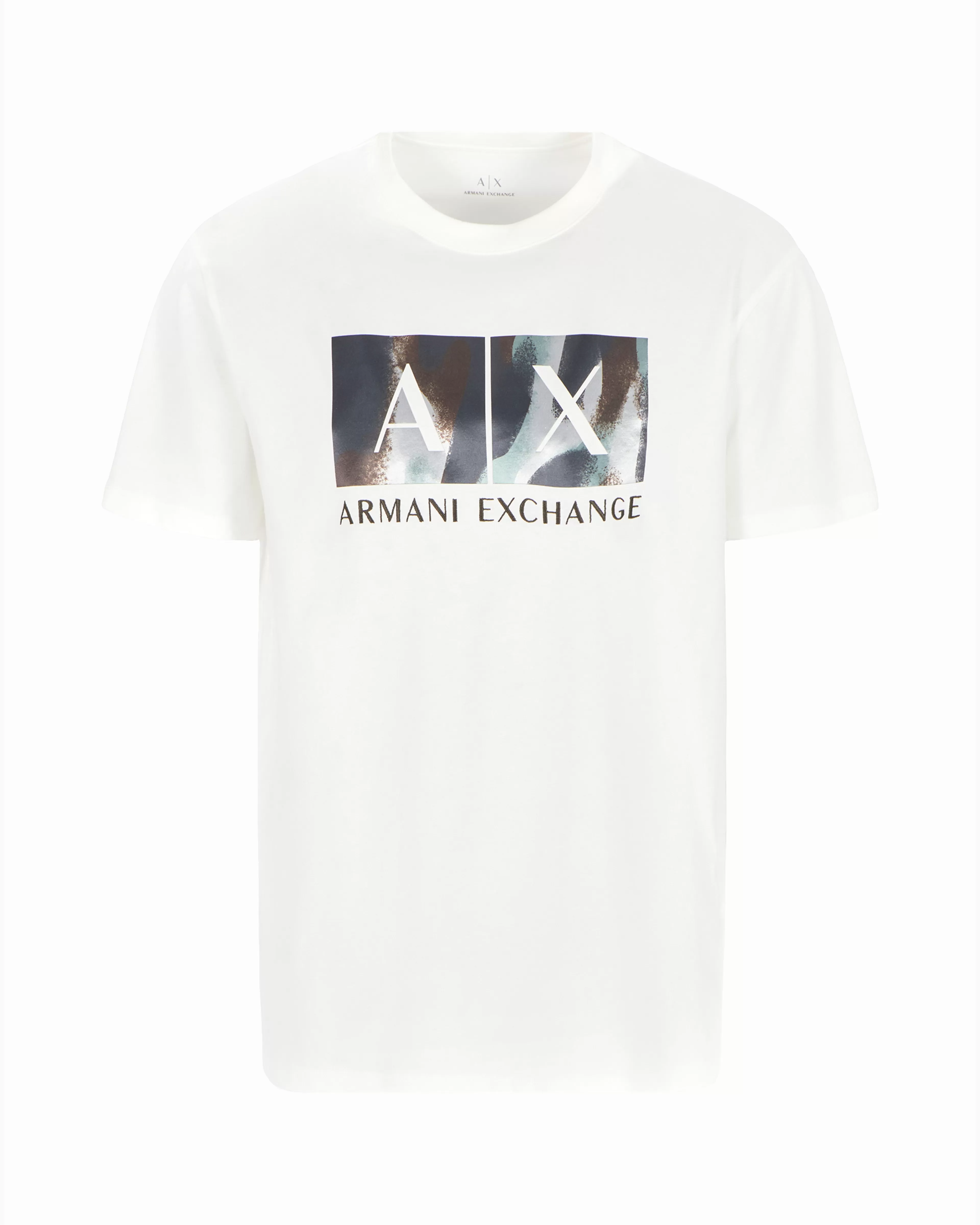Armani Exchange ASV Cotton Abstract Logo Print Regular Fit T-Shirt* T-Shirts