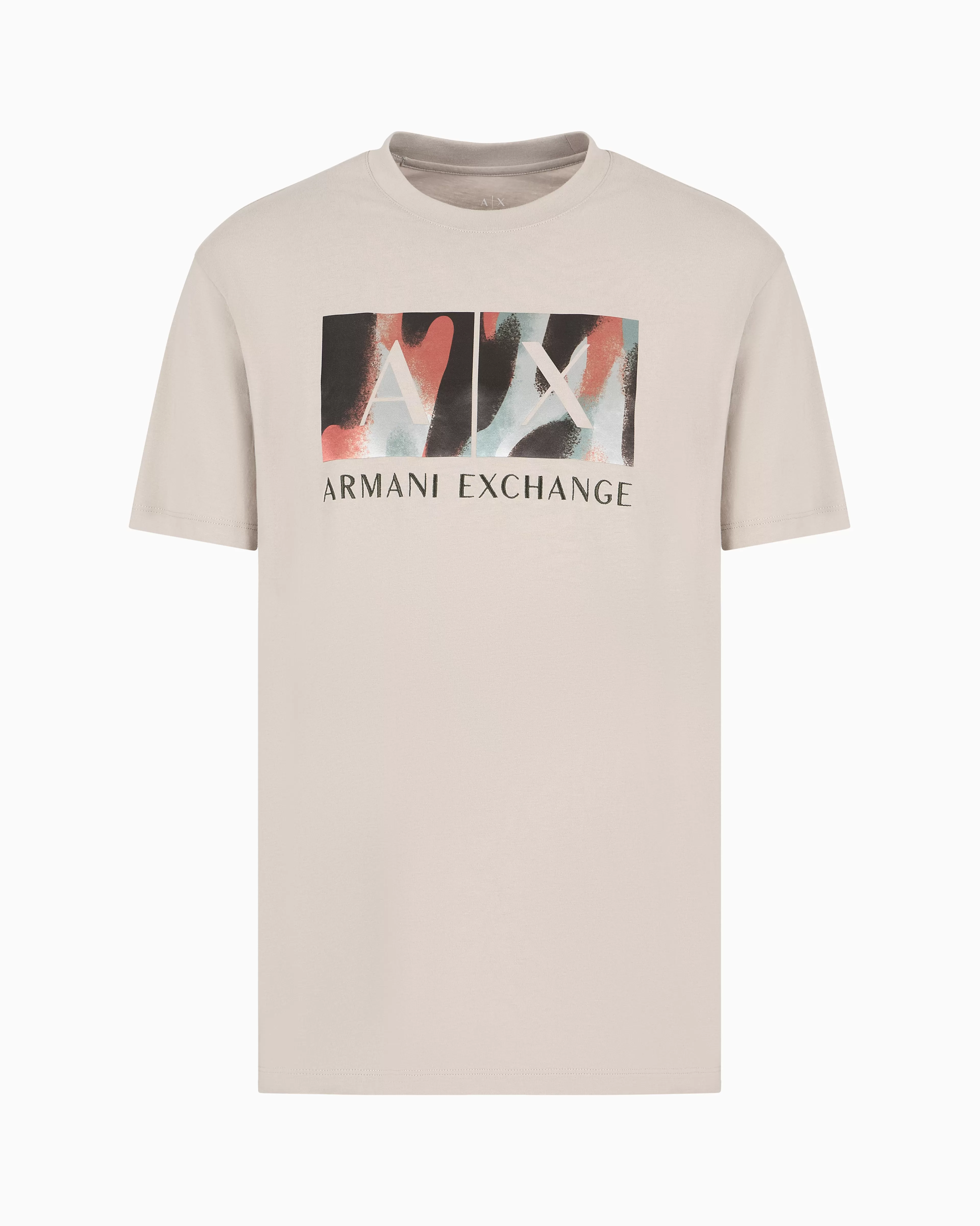 Armani Exchange ASV Cotton Abstract Logo Print Regular Fit T-Shirt* T-Shirts