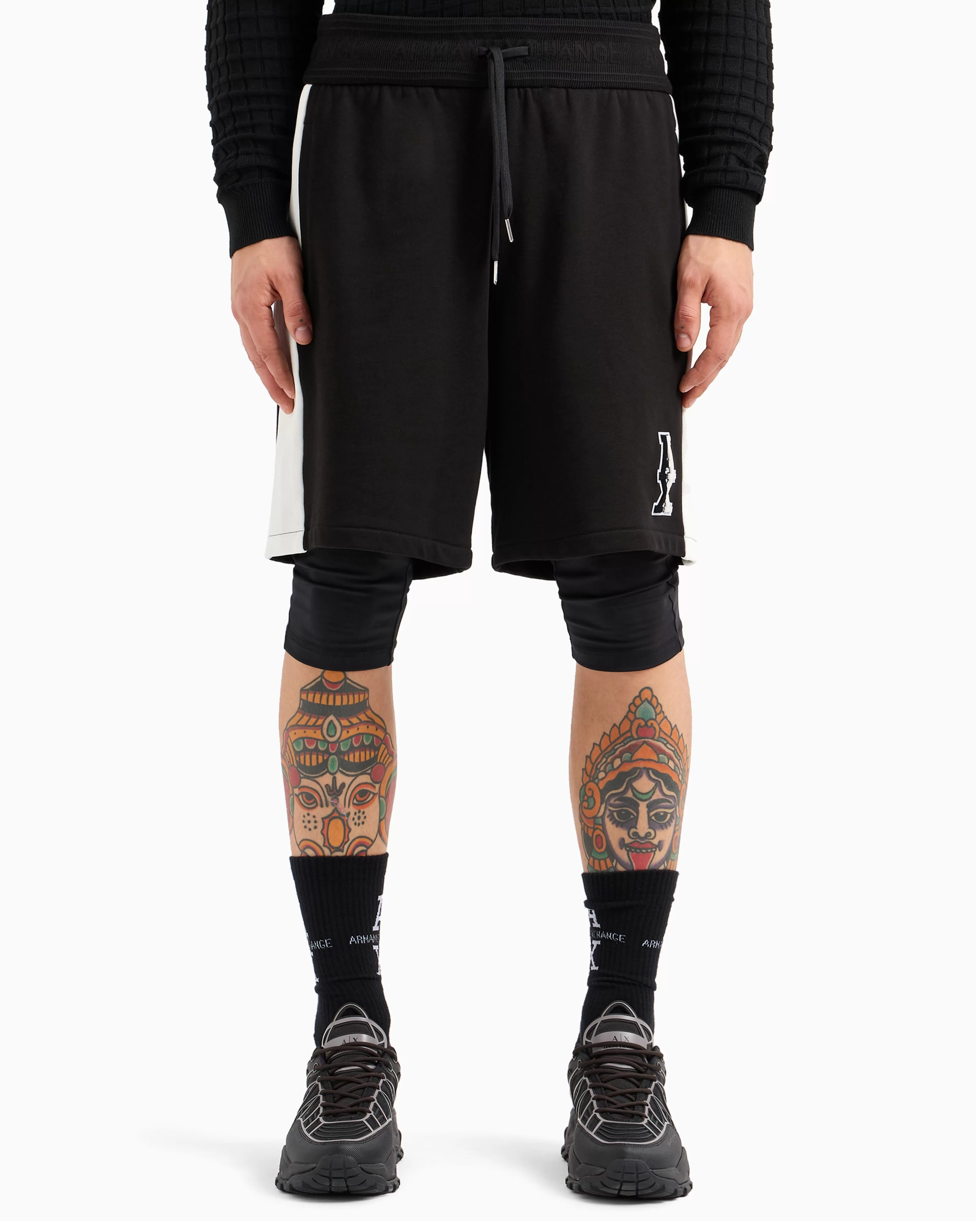 Armani Exchange ASV cotton french terry bermuda shorts with logo* Matching Sets | Trousers And Shorts