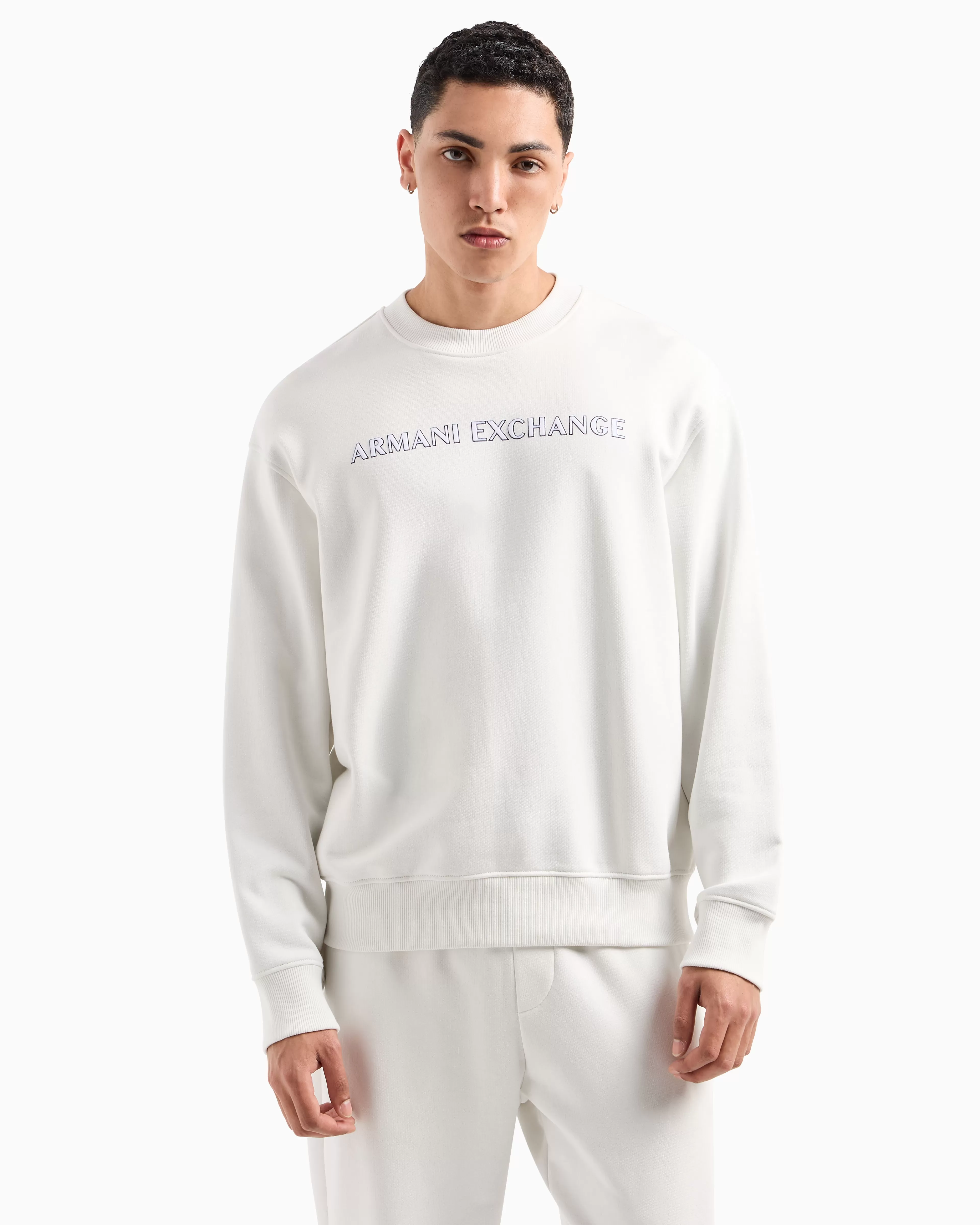 Armani Exchange ASV Cotton Lettering Logo Crewneck Sweatshirt* Matching Sets | Sweatshirts