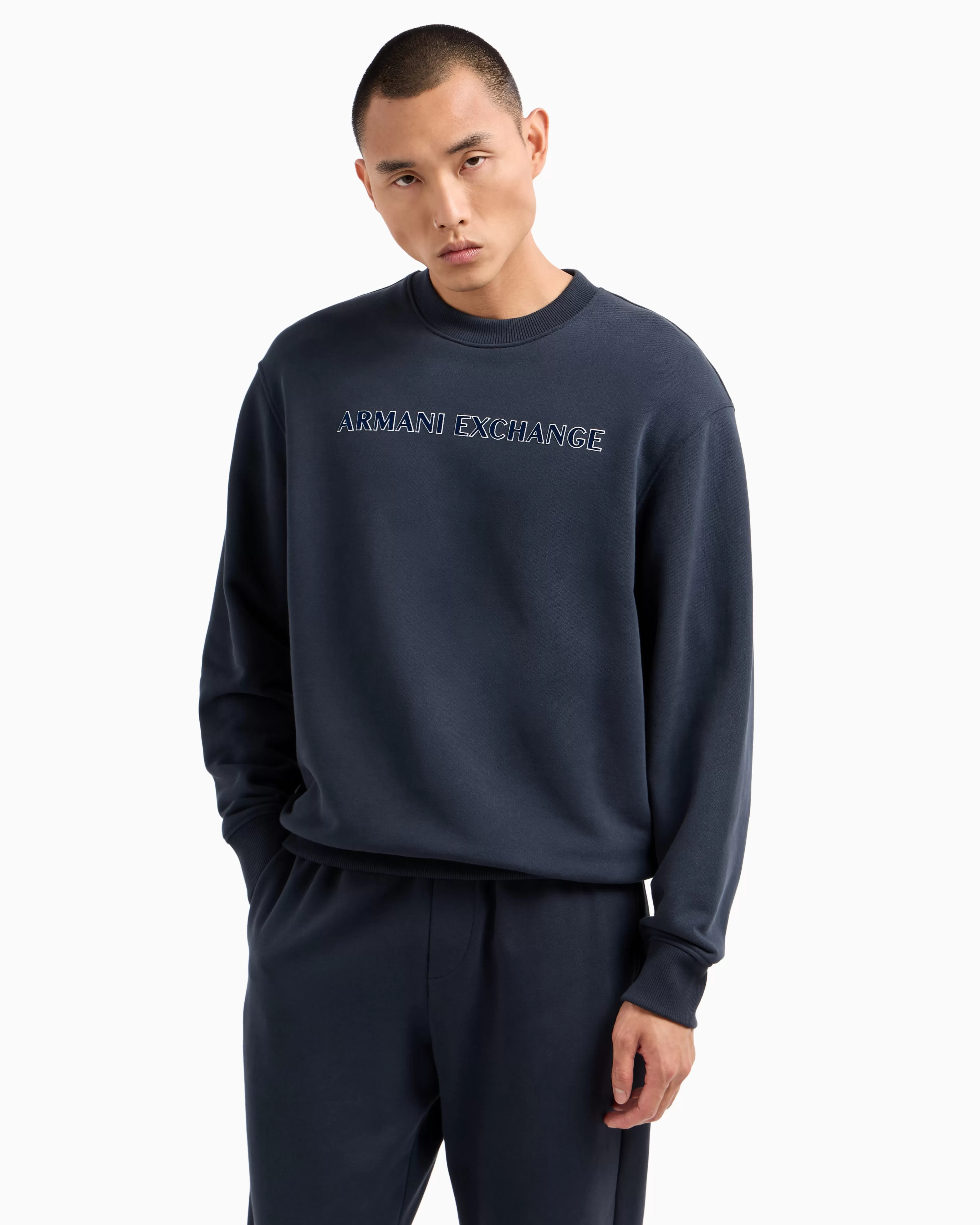Armani Exchange ASV Cotton Lettering Logo Crewneck Sweatshirt* Matching Sets | Sweatshirts