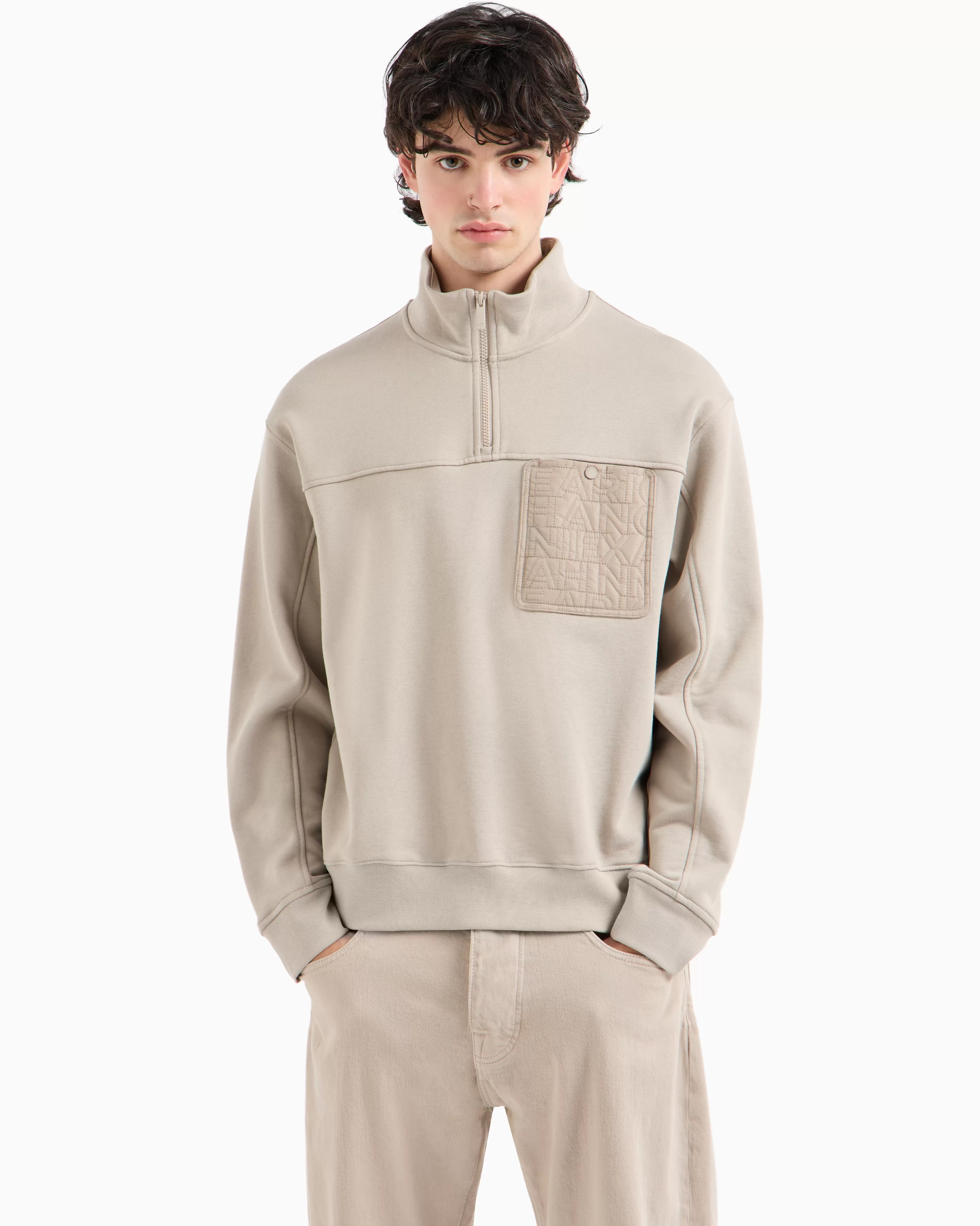 Armani Exchange ASV Cotton Pocket High Neck Sweatshirt* Sweatshirts