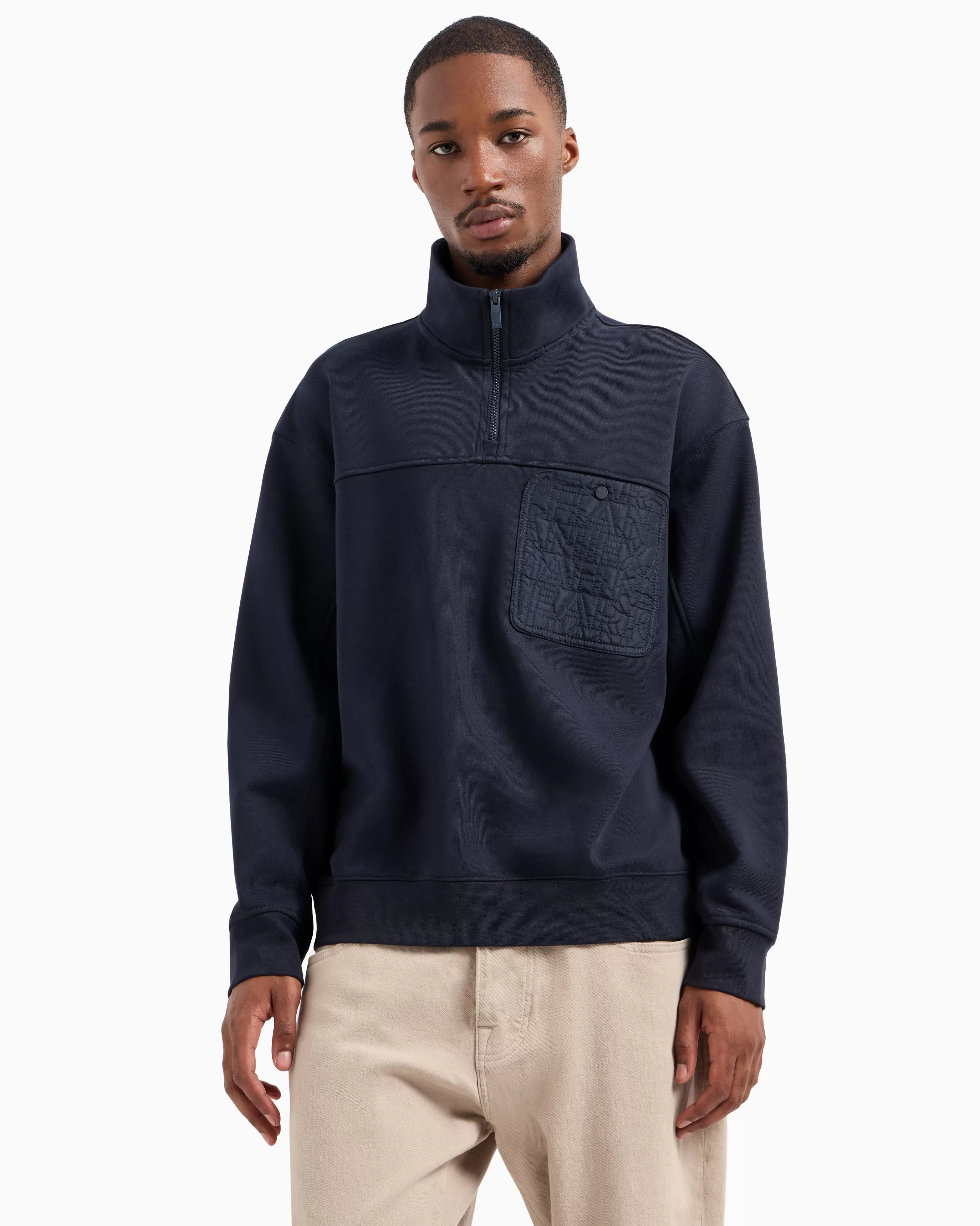 Armani Exchange ASV Cotton Pocket High Neck Sweatshirt* Sweatshirts