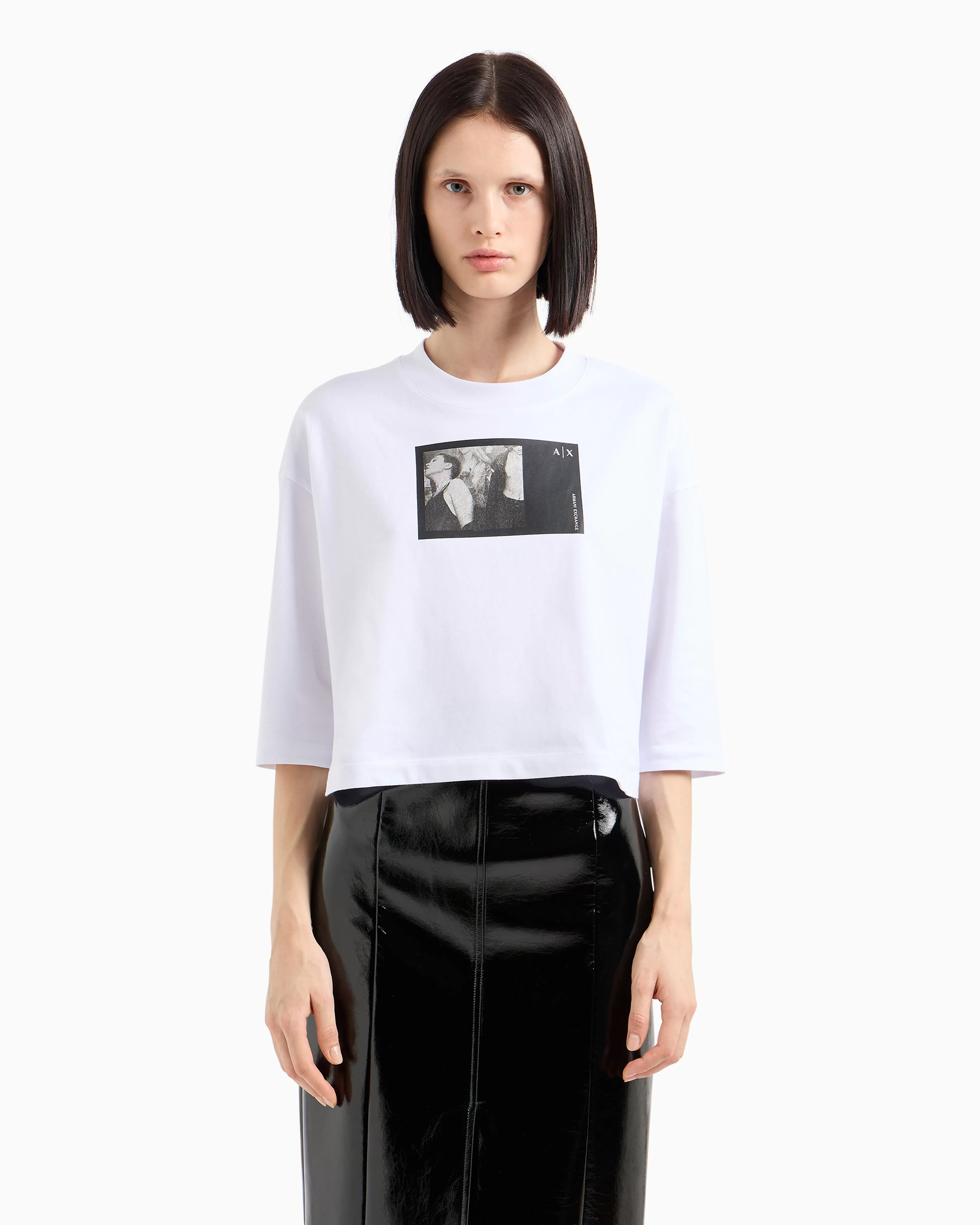 Armani Exchange ASV Fabric Photo Print Cropped Fit T-Shirt* T-Shirts