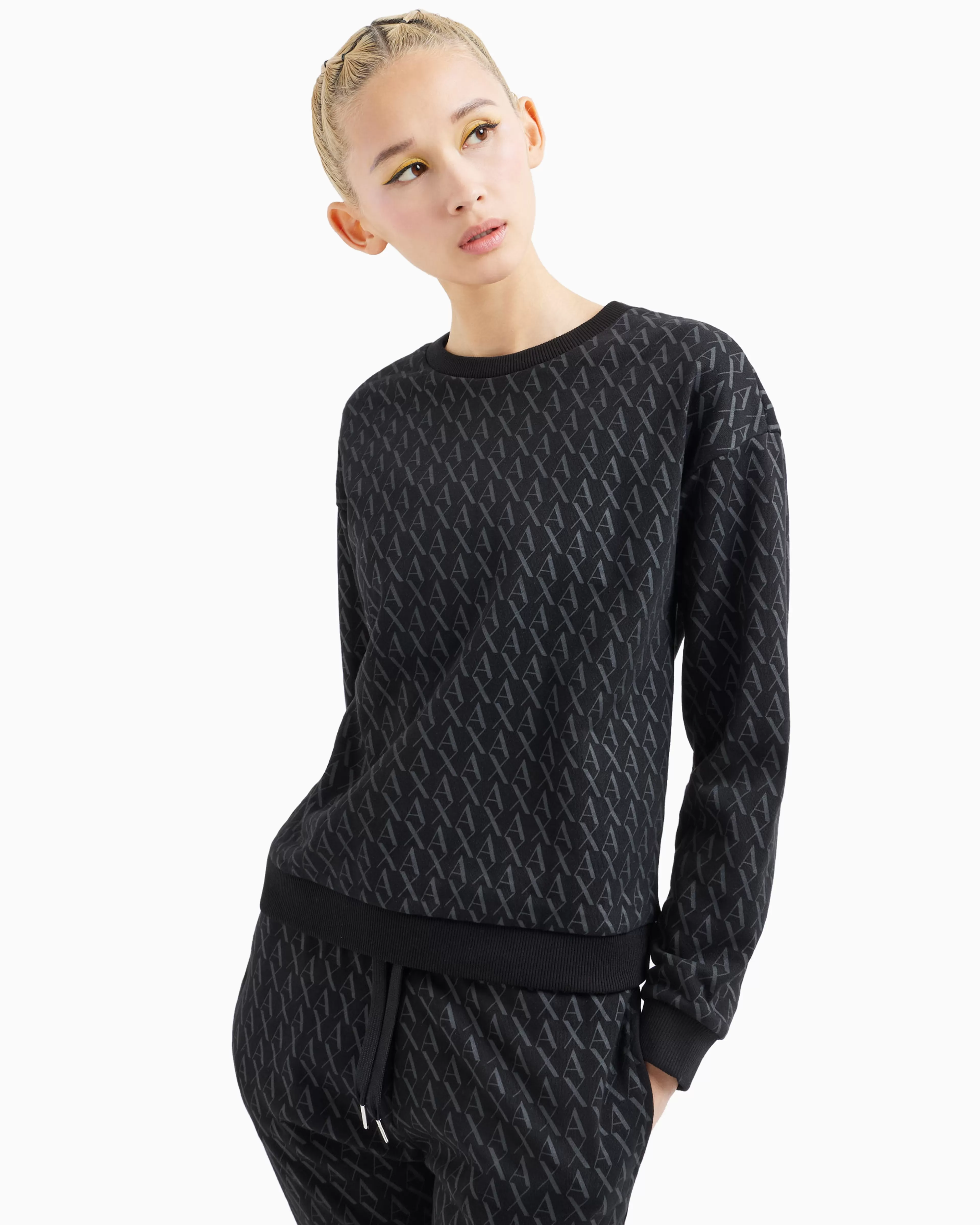 Armani Exchange ASV French Terry Sweatshirt with embossed logo* Essentials | Matching Sets
