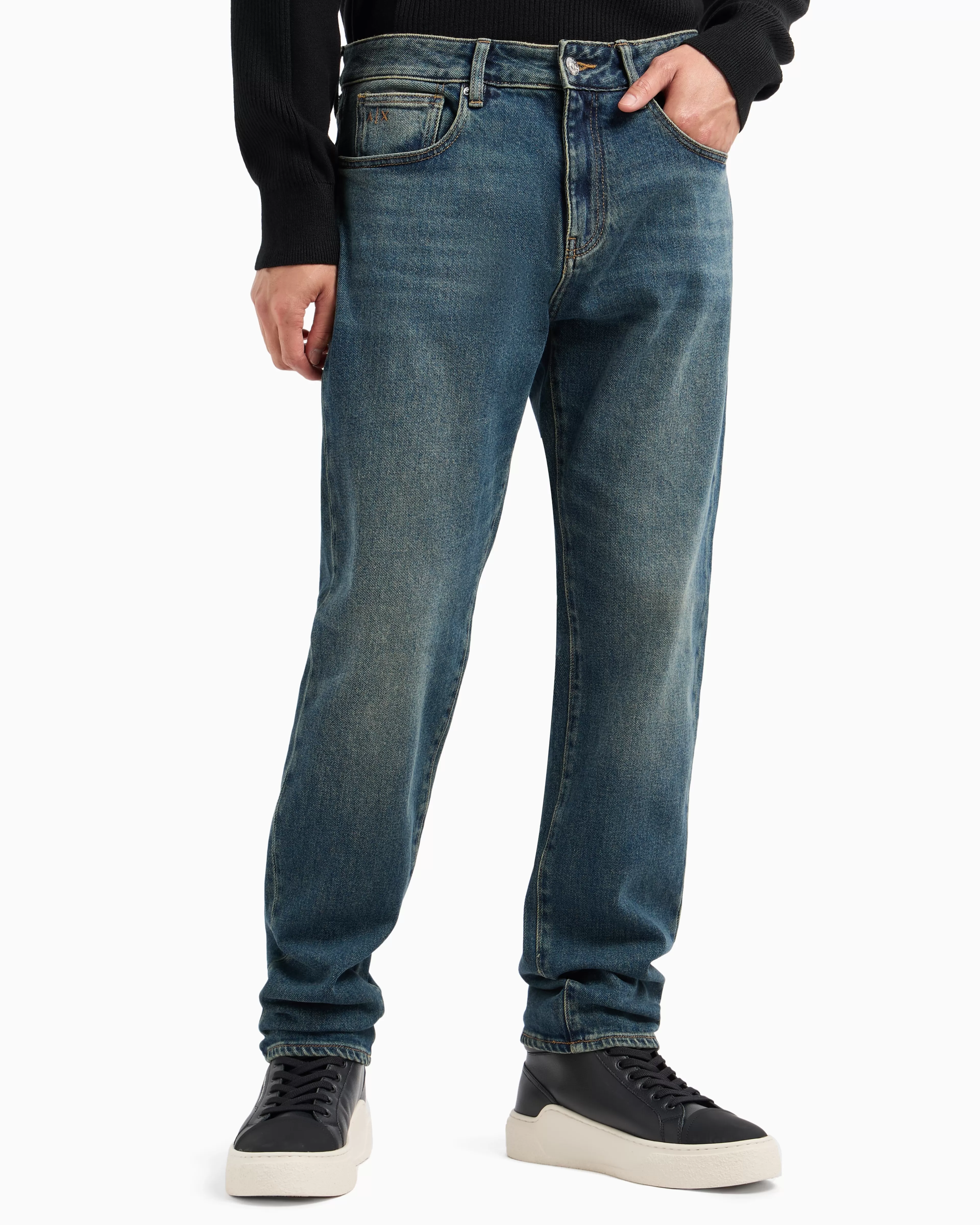 Armani Exchange ASV J16 Straight Fit Indigo Cotton Denim Jeans* Denim