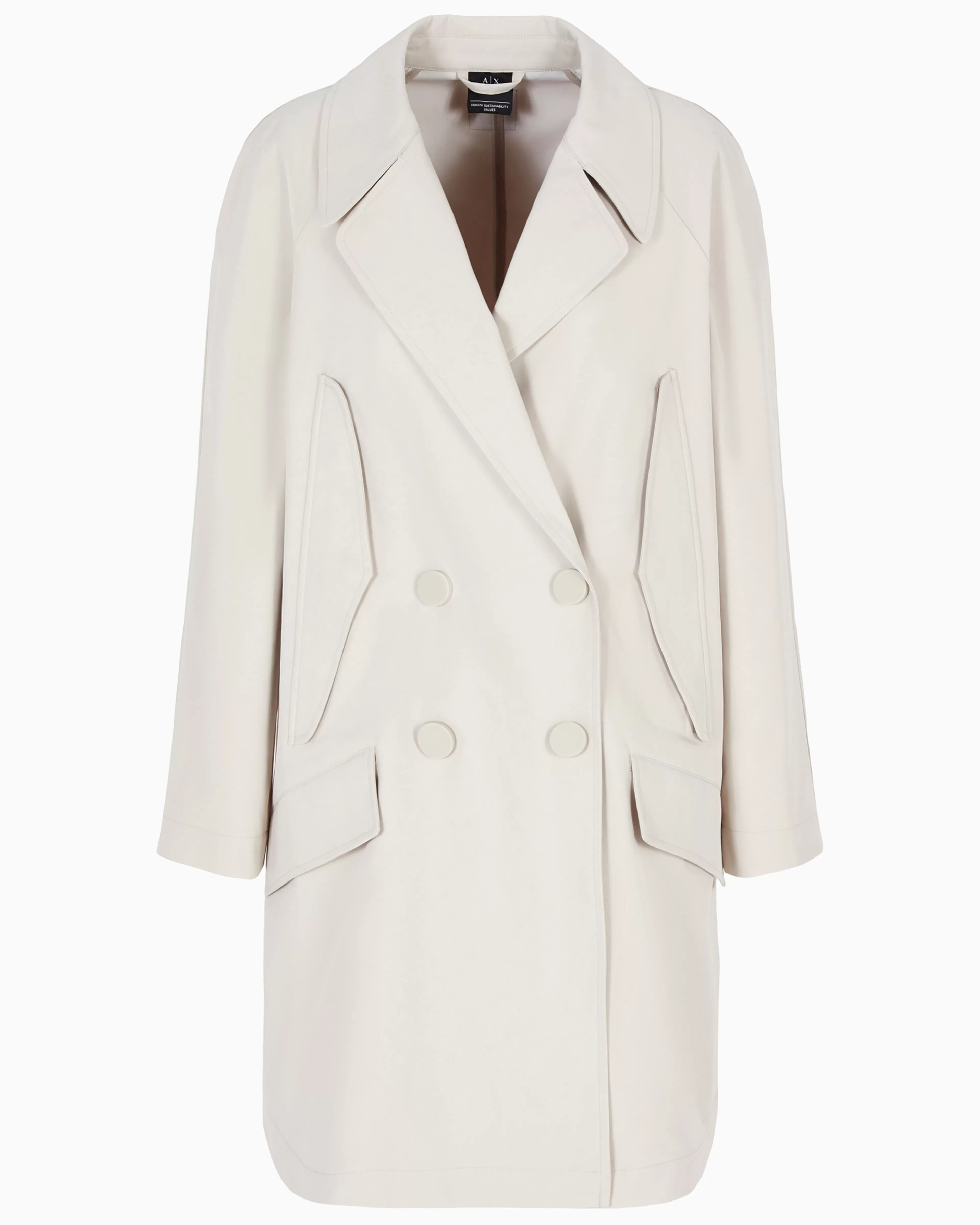 Armani Exchange ASV Laminated Recycled Gabardine Trench Coat* Outerwear