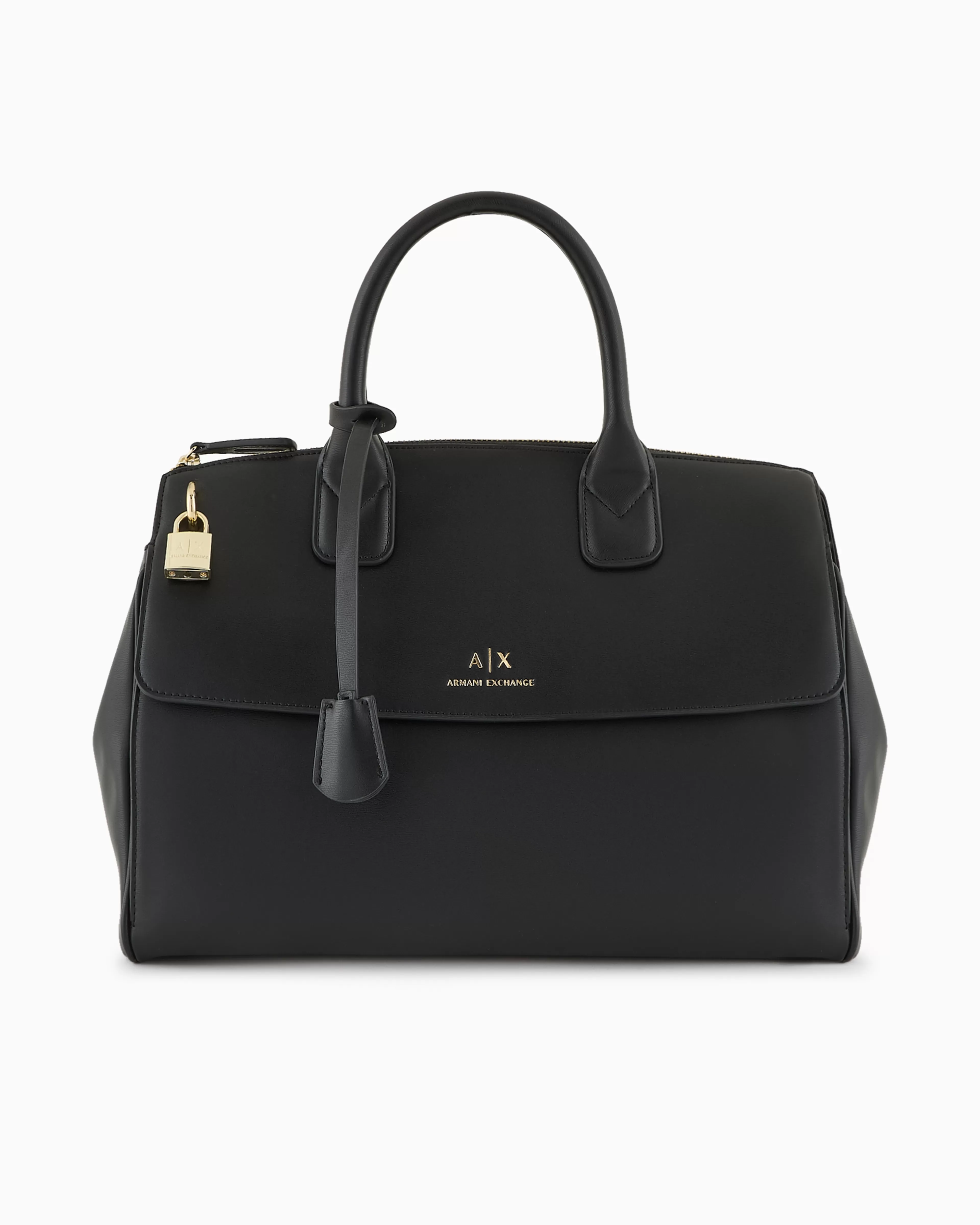Armani Exchange ASV Large Handbag with Padlock and Metal Details* Bags