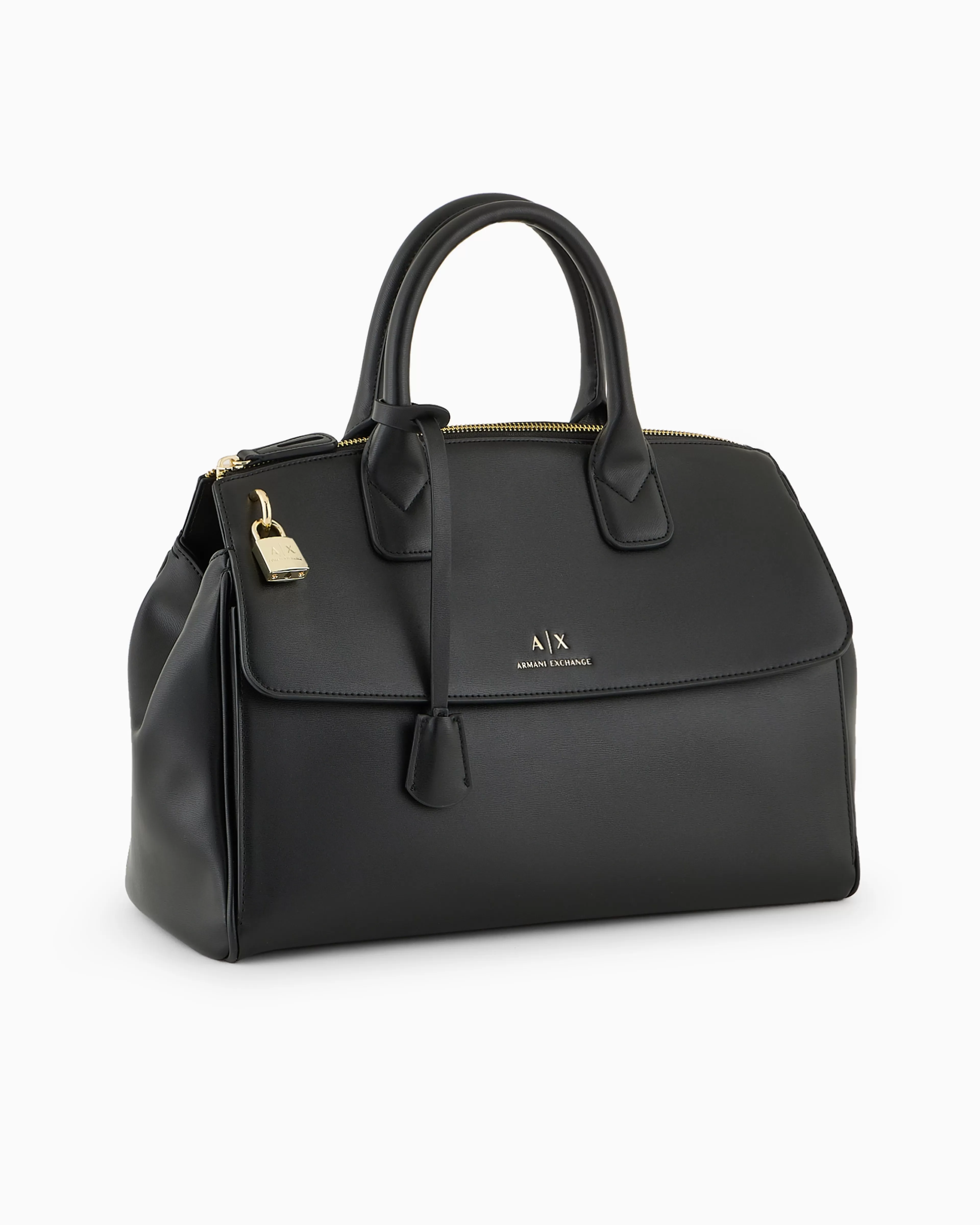 Armani Exchange ASV Large Handbag with Padlock and Metal Details* Bags