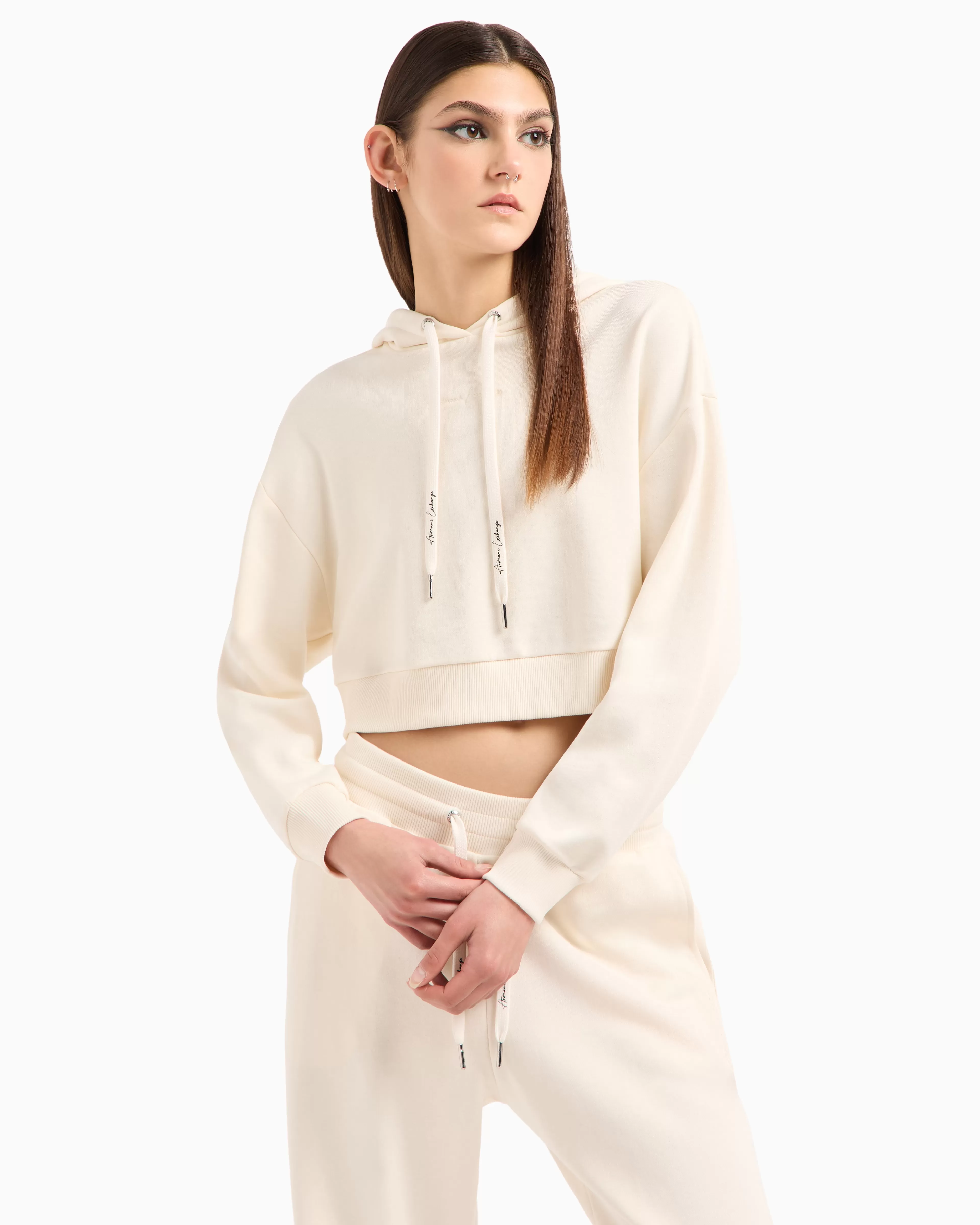 Armani Exchange ASV Organic Cotton Cropped Hoodie* Matching Sets | Sweatshirts