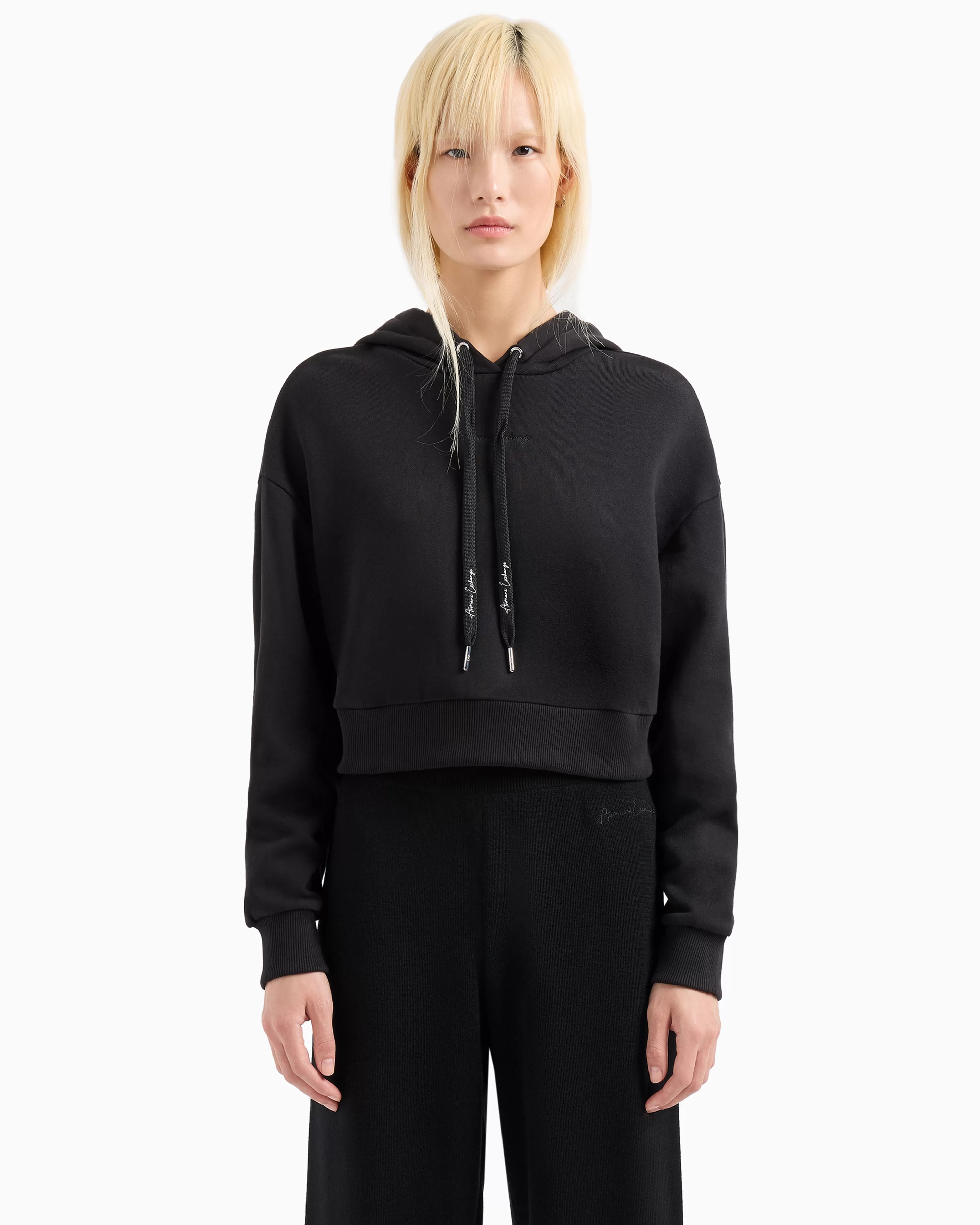 Armani Exchange ASV Organic Cotton Cropped Hoodie* Sweatshirts | Matching Sets