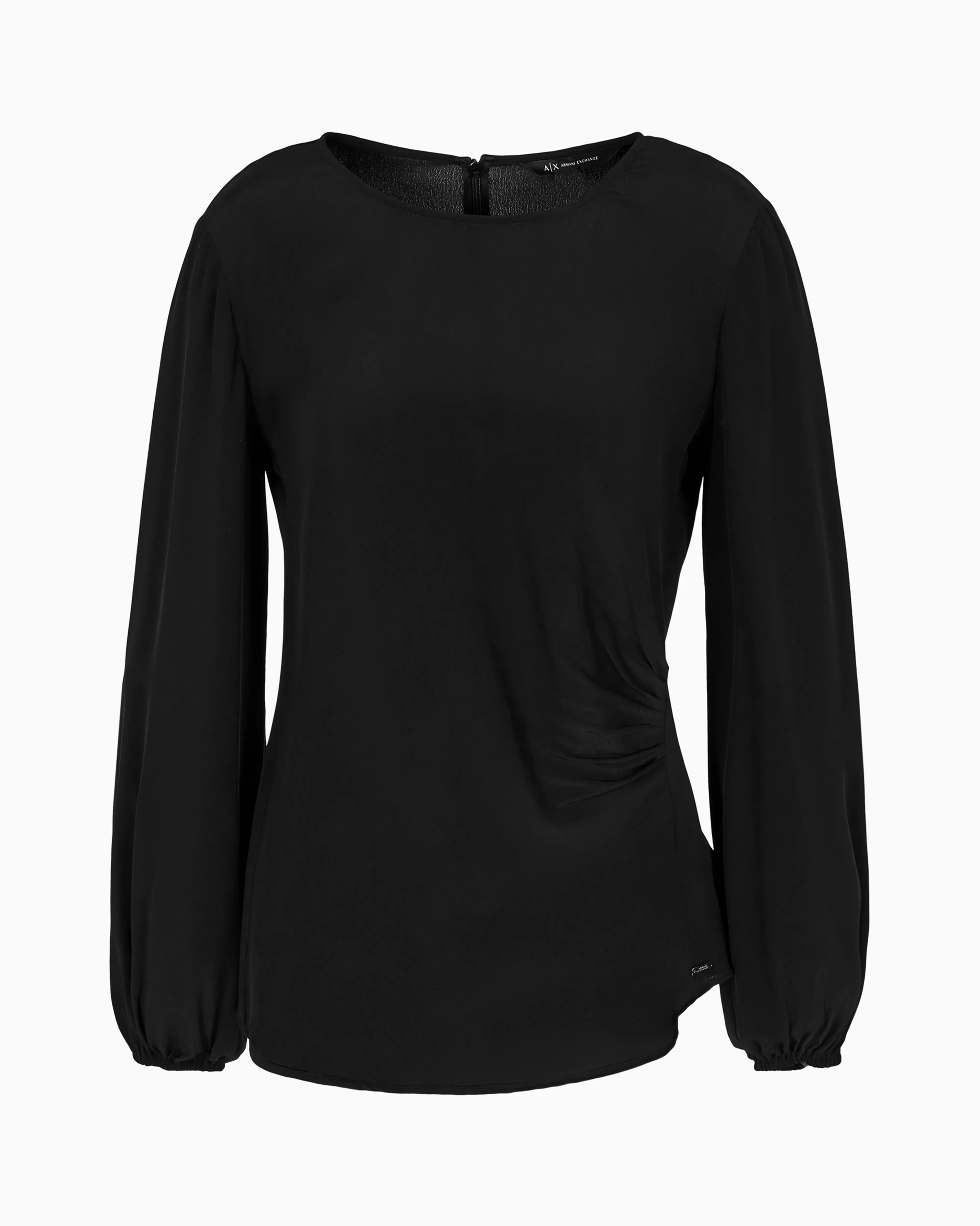 Armani Exchange Asymmetrical crepe blouse with pleats* Shirts And Tops