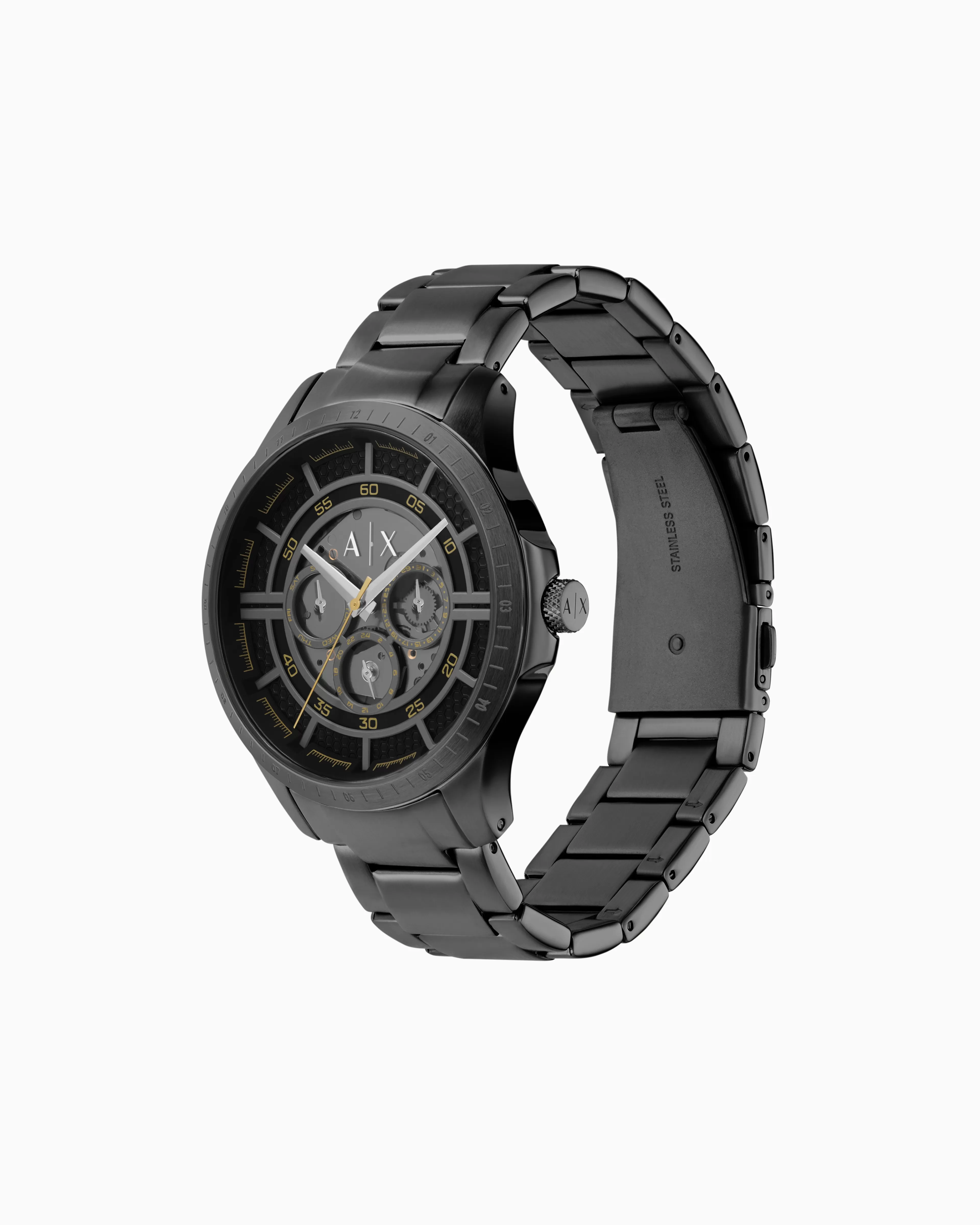Armani Exchange Automatic Gunmetal Stainless Steel Watch* Man