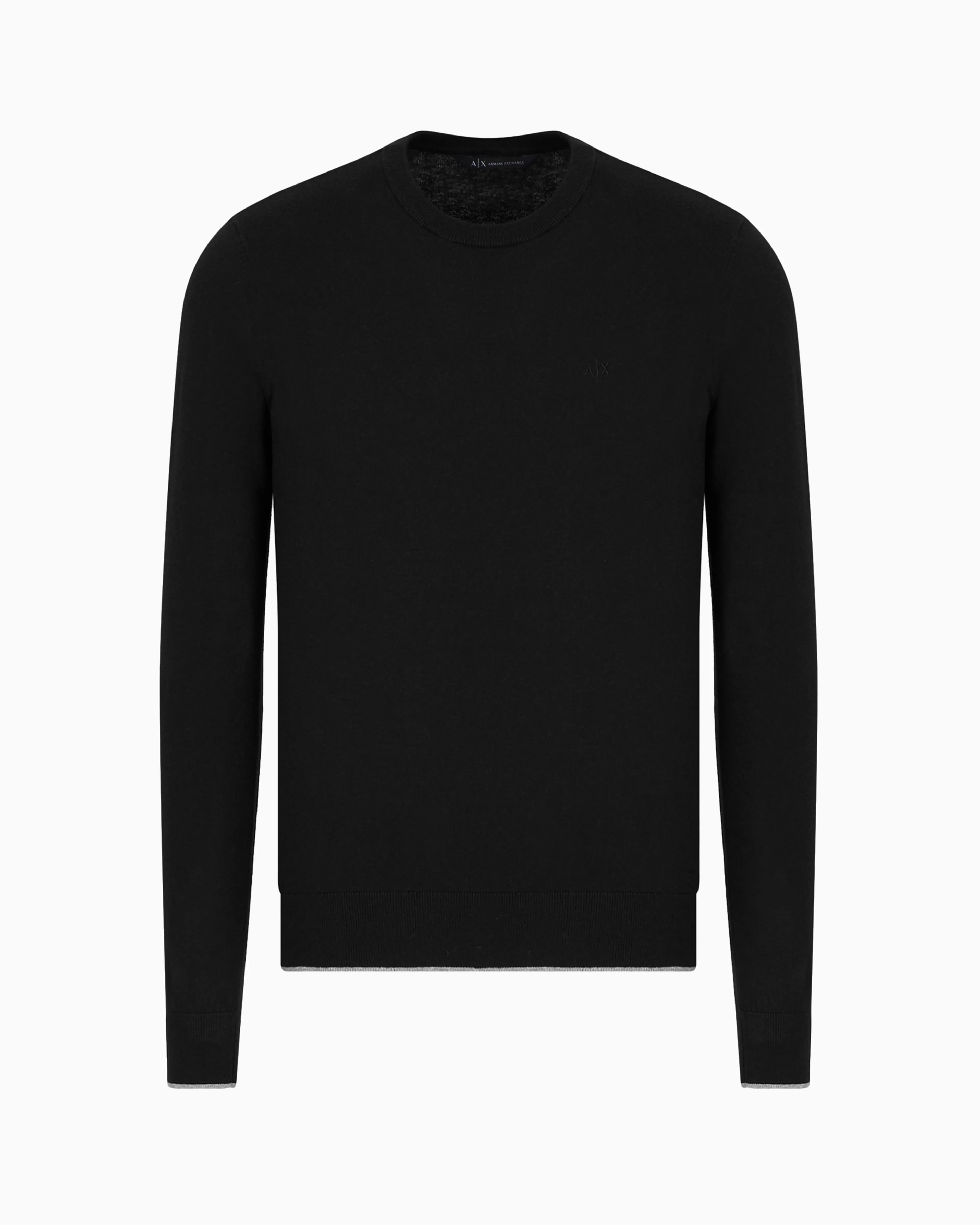 Armani Exchange Basic crew neck sweater with ASV embroidered logo* Essentials | Knitwear