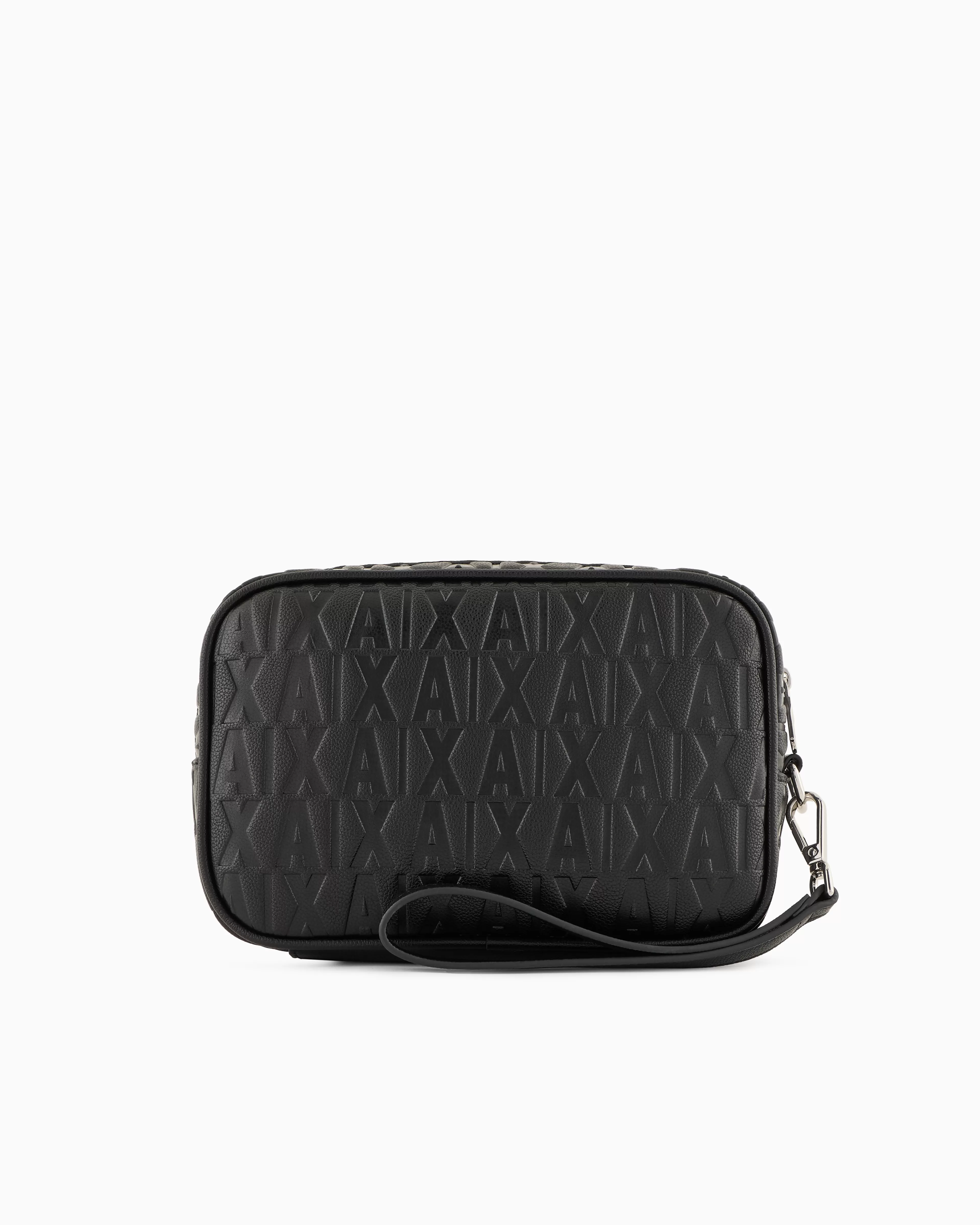 Armani Exchange Beauty case with embossed logo on the entire surface* Wallets And Small Leather Goods