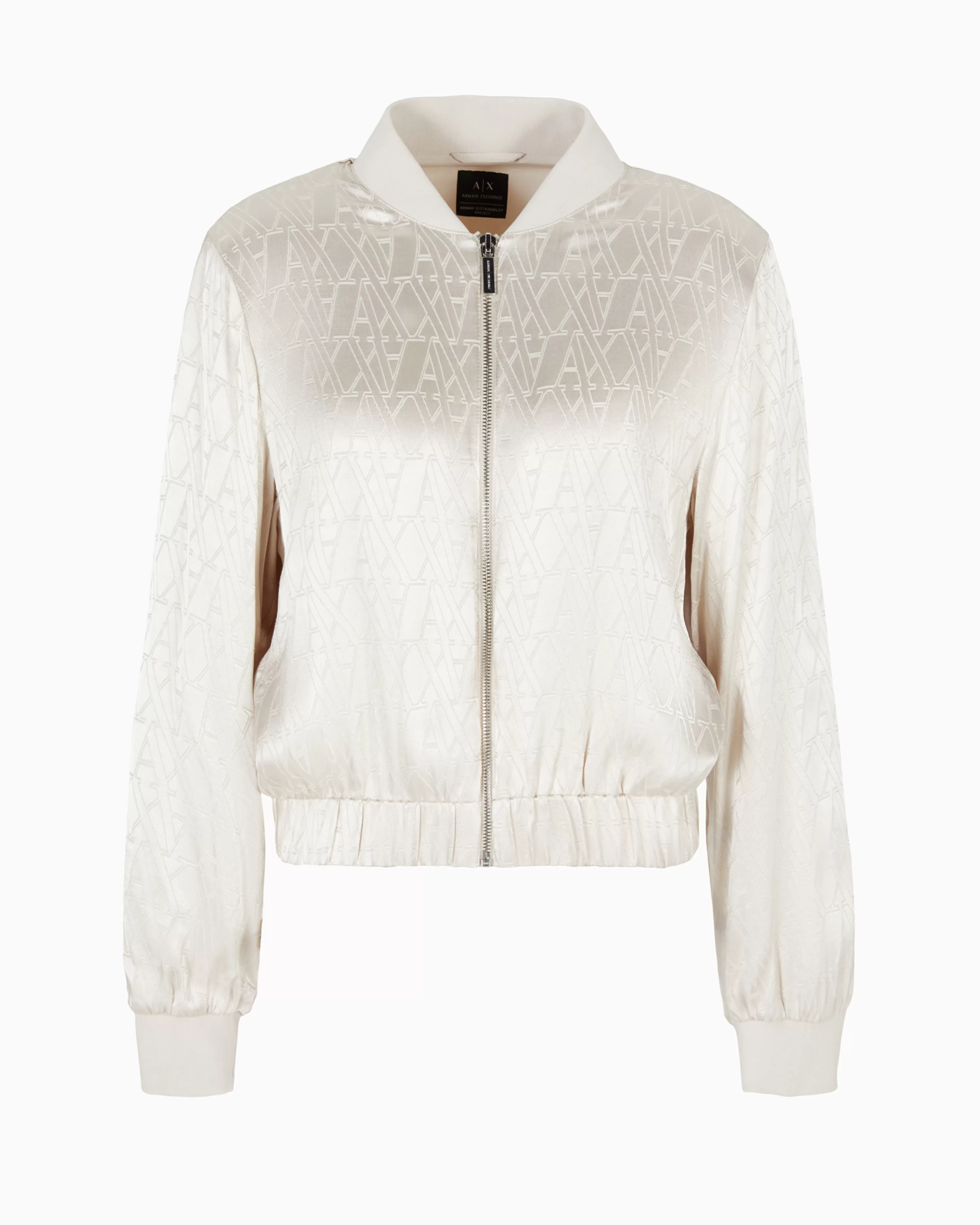 Armani Exchange Bomber jacket in shiny fabric with allover ASV monogram* Matching Sets | Outerwear