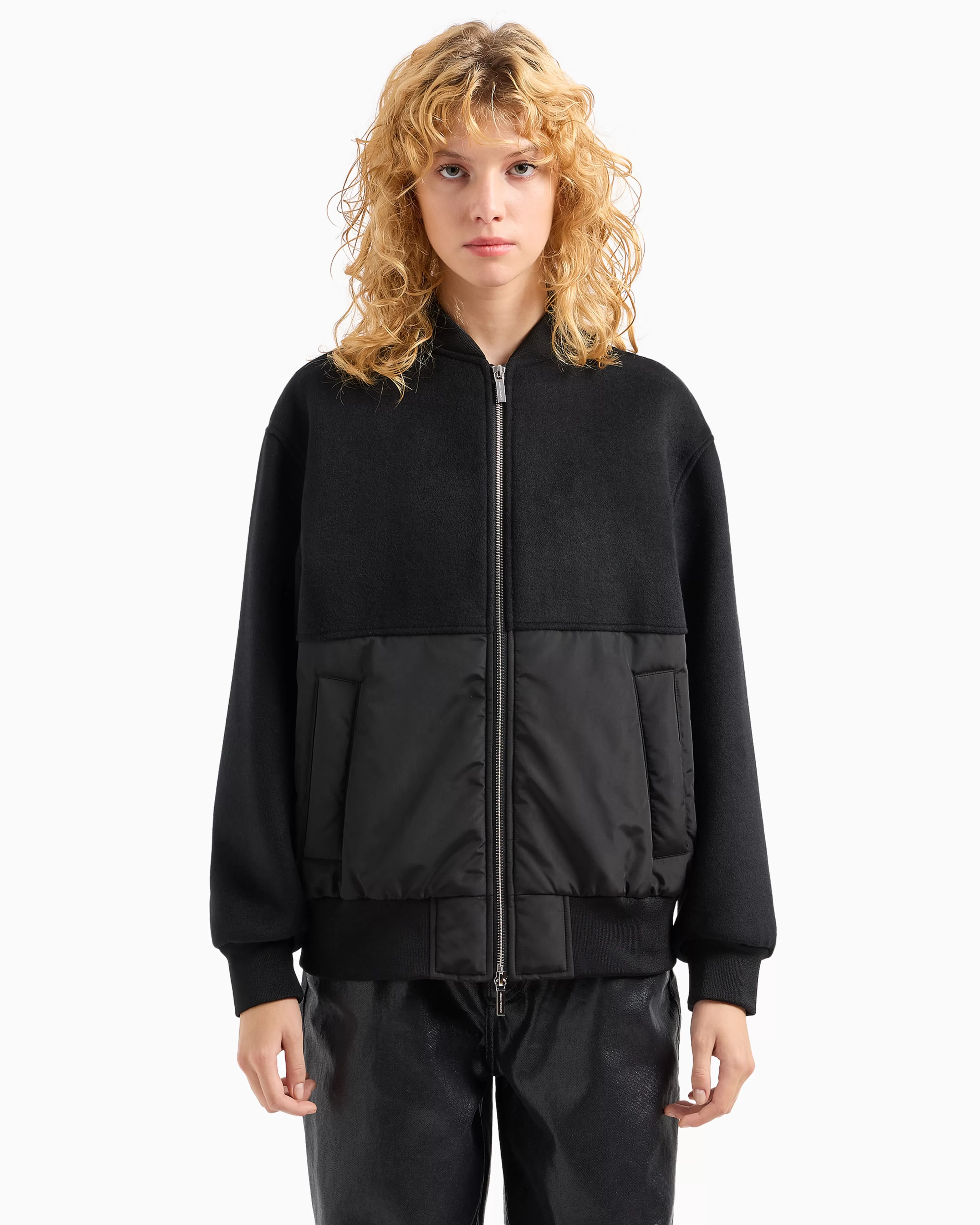 Armani Exchange Bomber jacket with zip in cloth and technical fabric* Outerwear