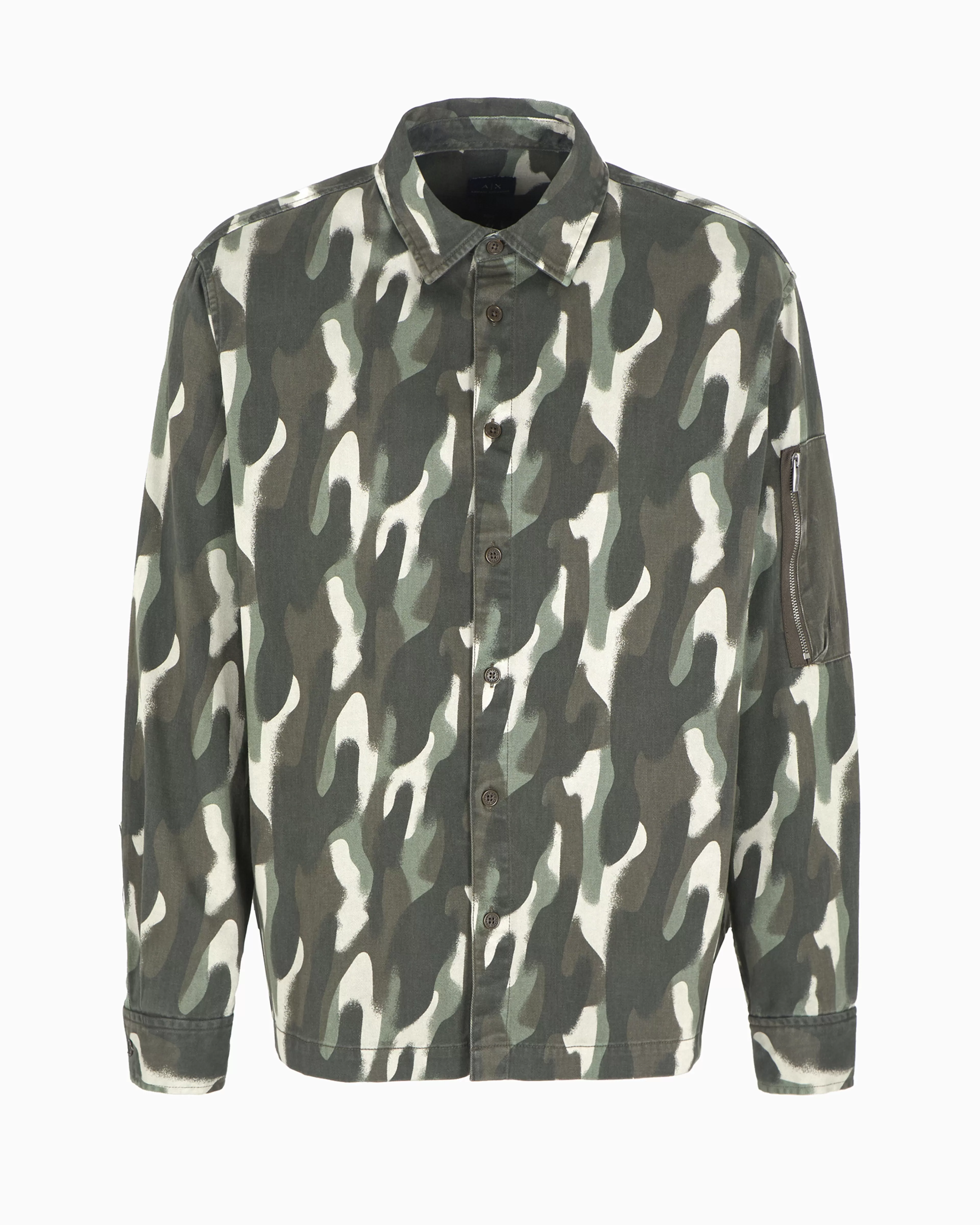 Armani Exchange Boxy fit shirt in camouflage fabric* Shirts