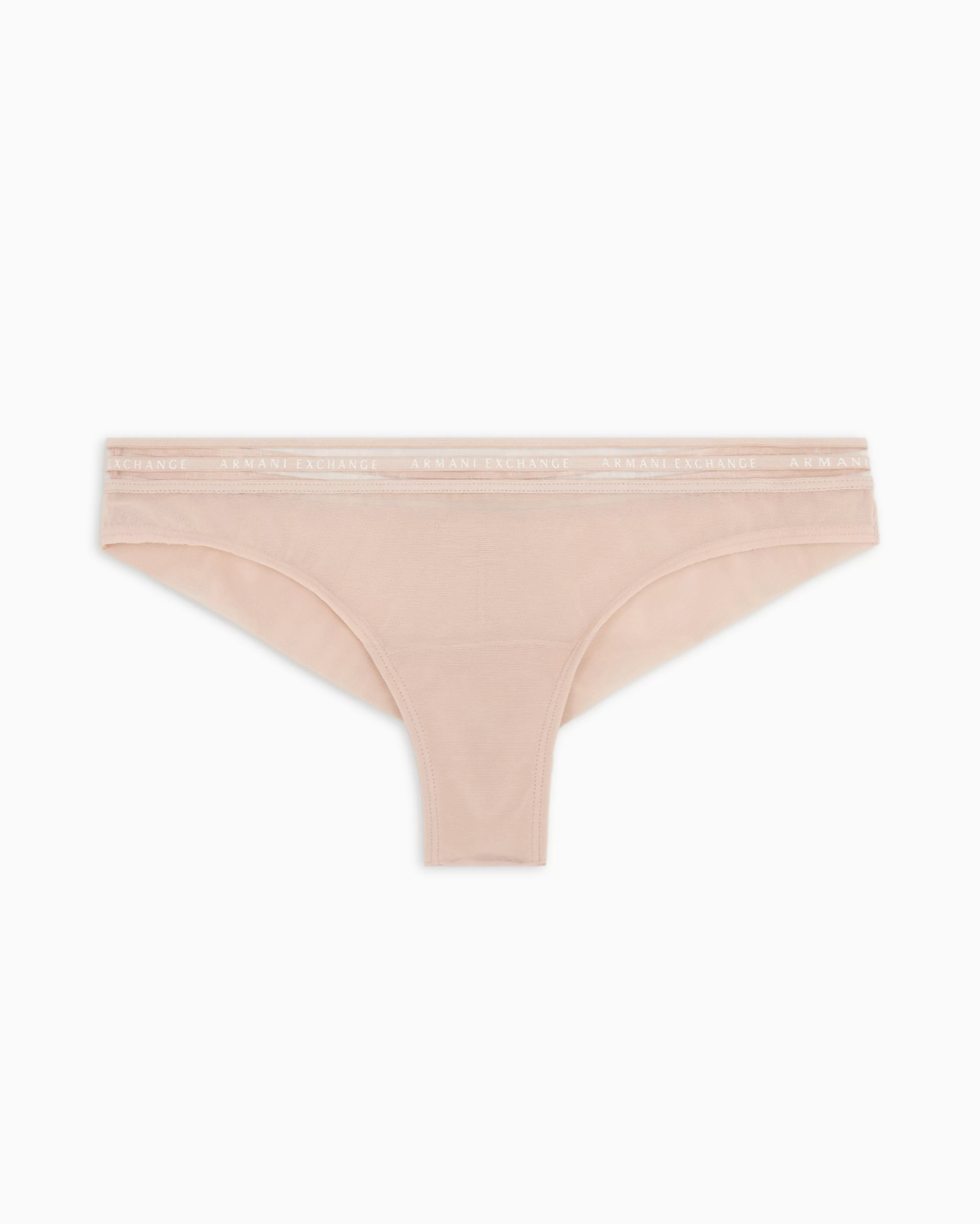 Armani Exchange Brazilian briefs in tulle with logo* Intimates And Loungewear
