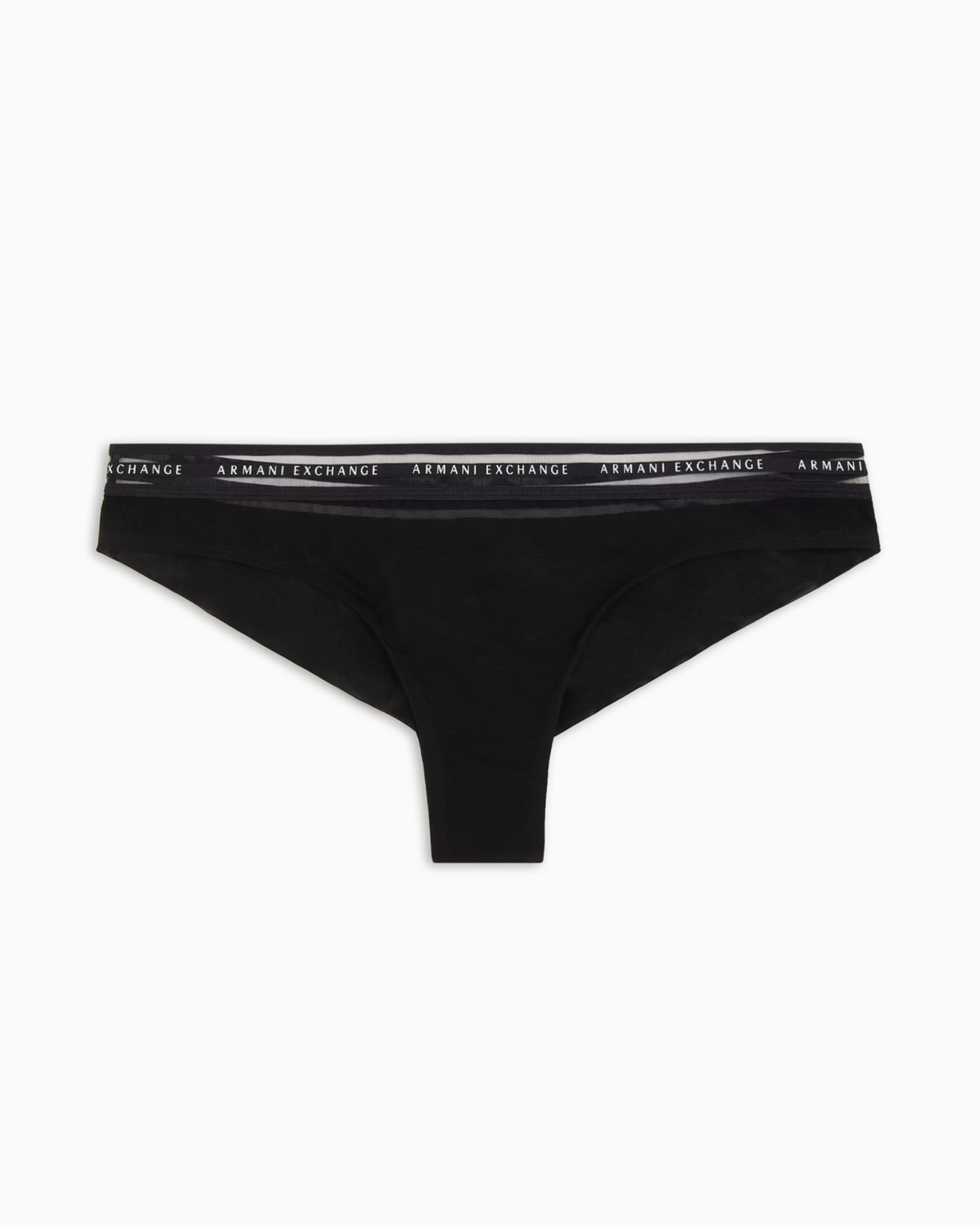 Armani Exchange Brazilian briefs in tulle with logo* Intimates And Loungewear