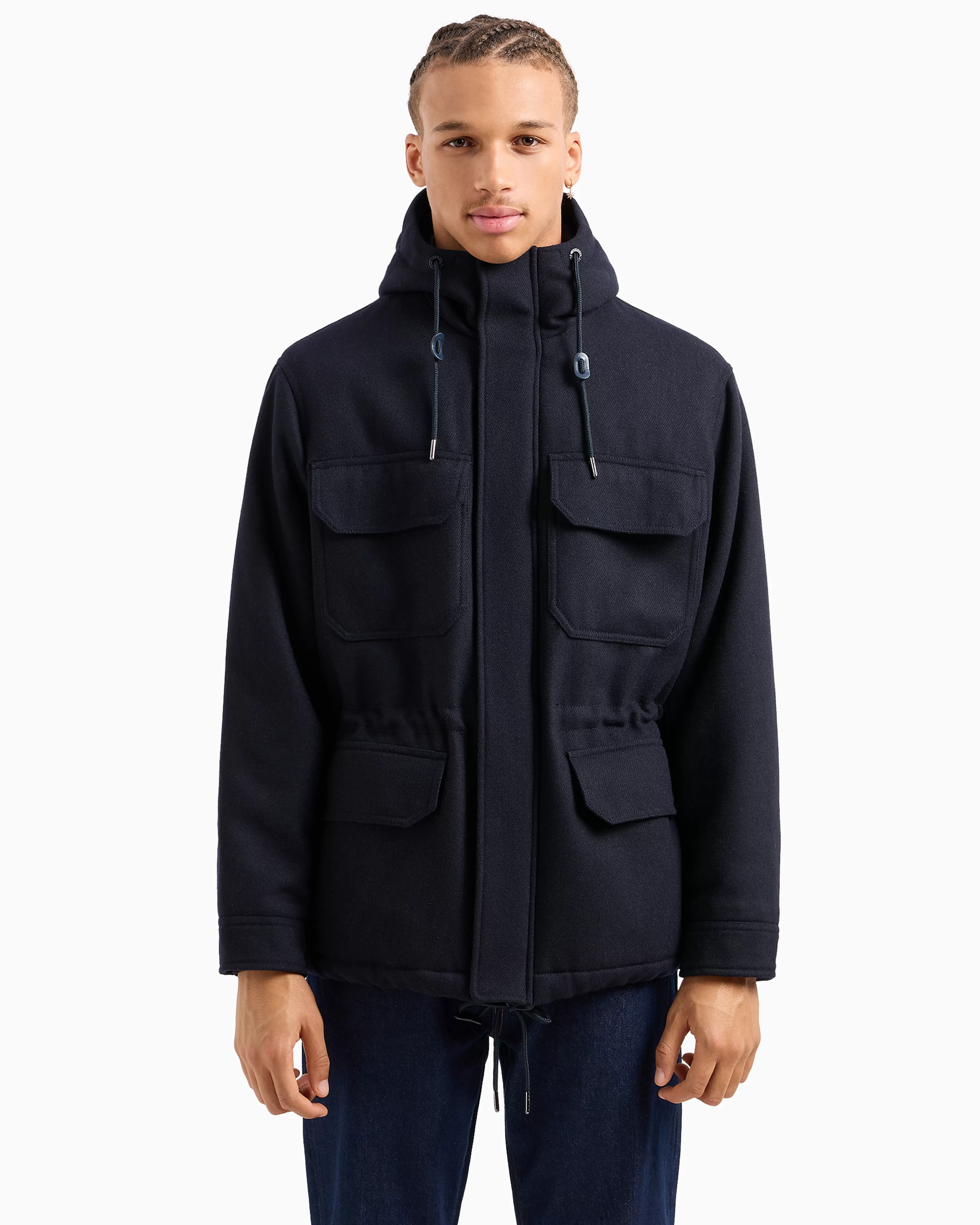 Armani Exchange Caban with four pockets and cloth hood* Outerwear