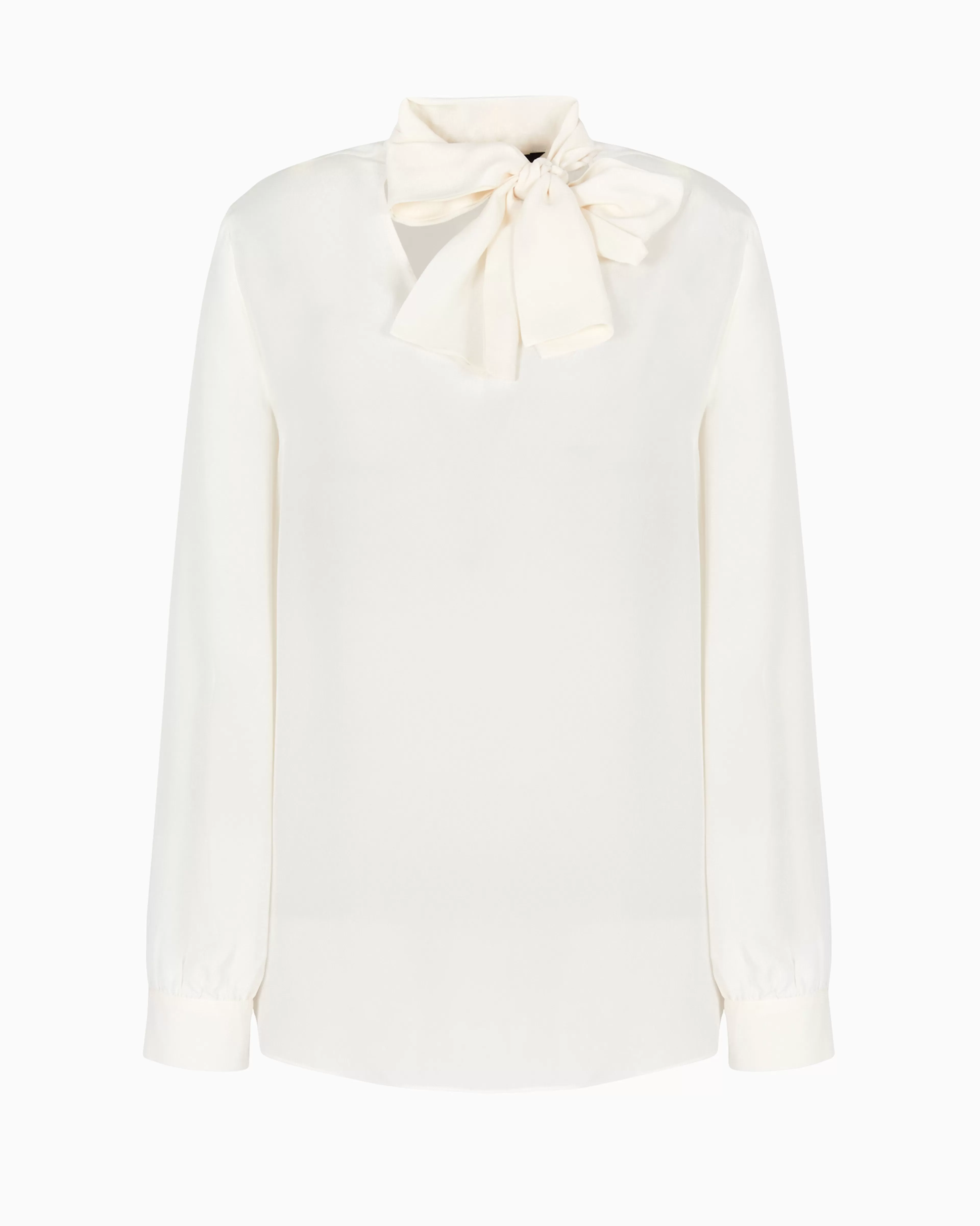 Armani Exchange Crepe de chine shirt with bow* Shirts And Tops