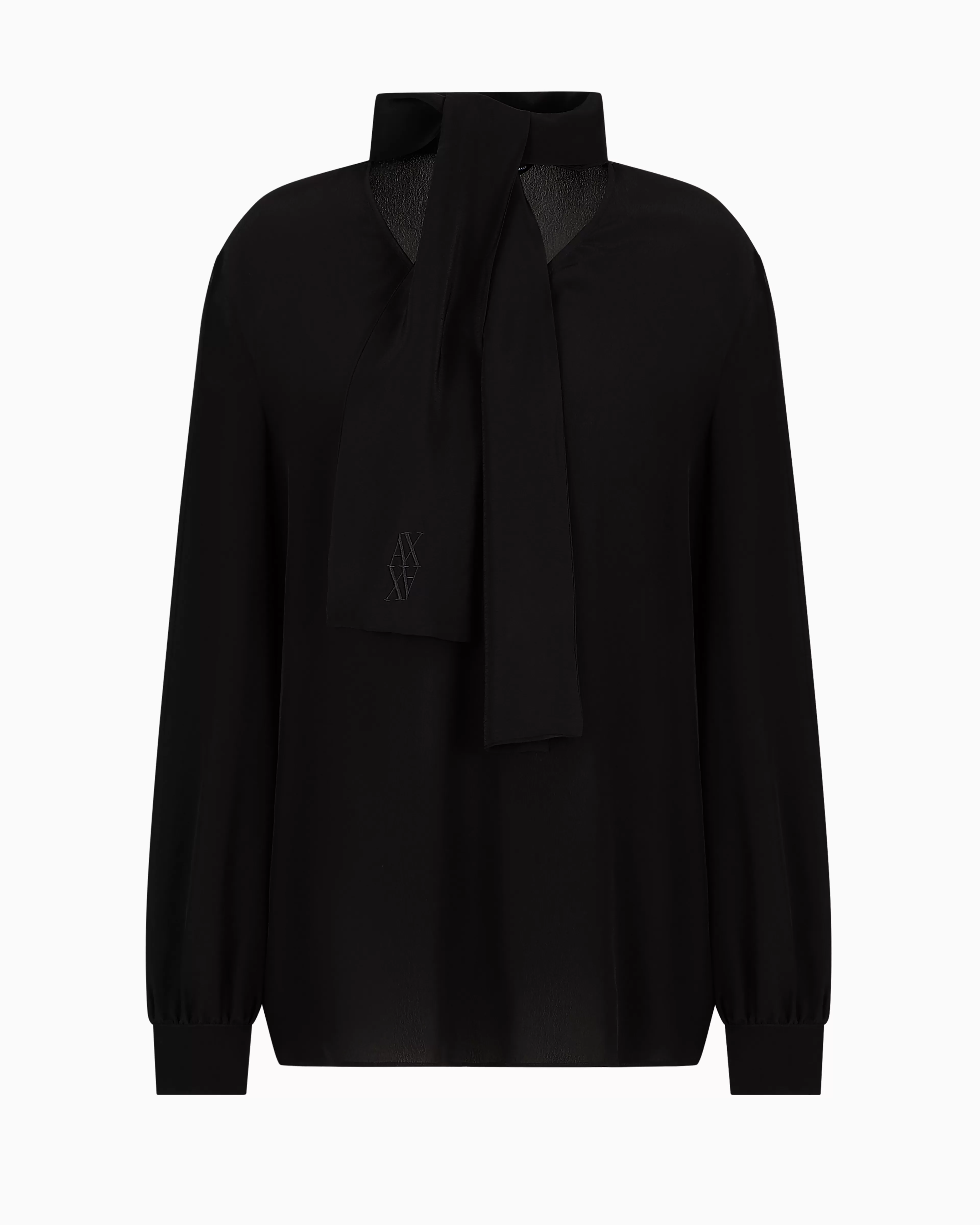 Armani Exchange Crepe de chine shirt with bow* Shirts And Tops
