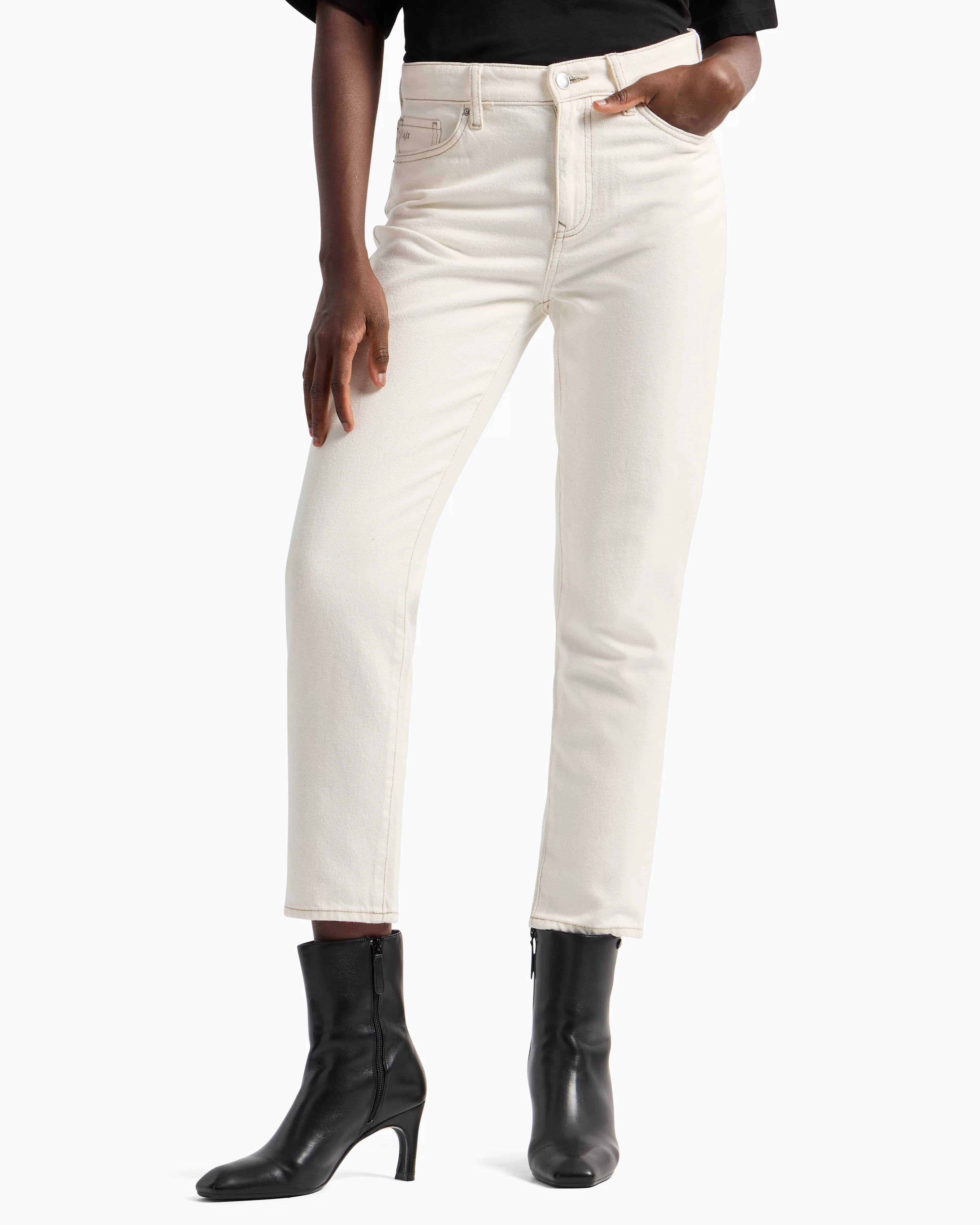 Armani Exchange Cropped boyfriend jeans in ASV rigid cotton denim* Denim