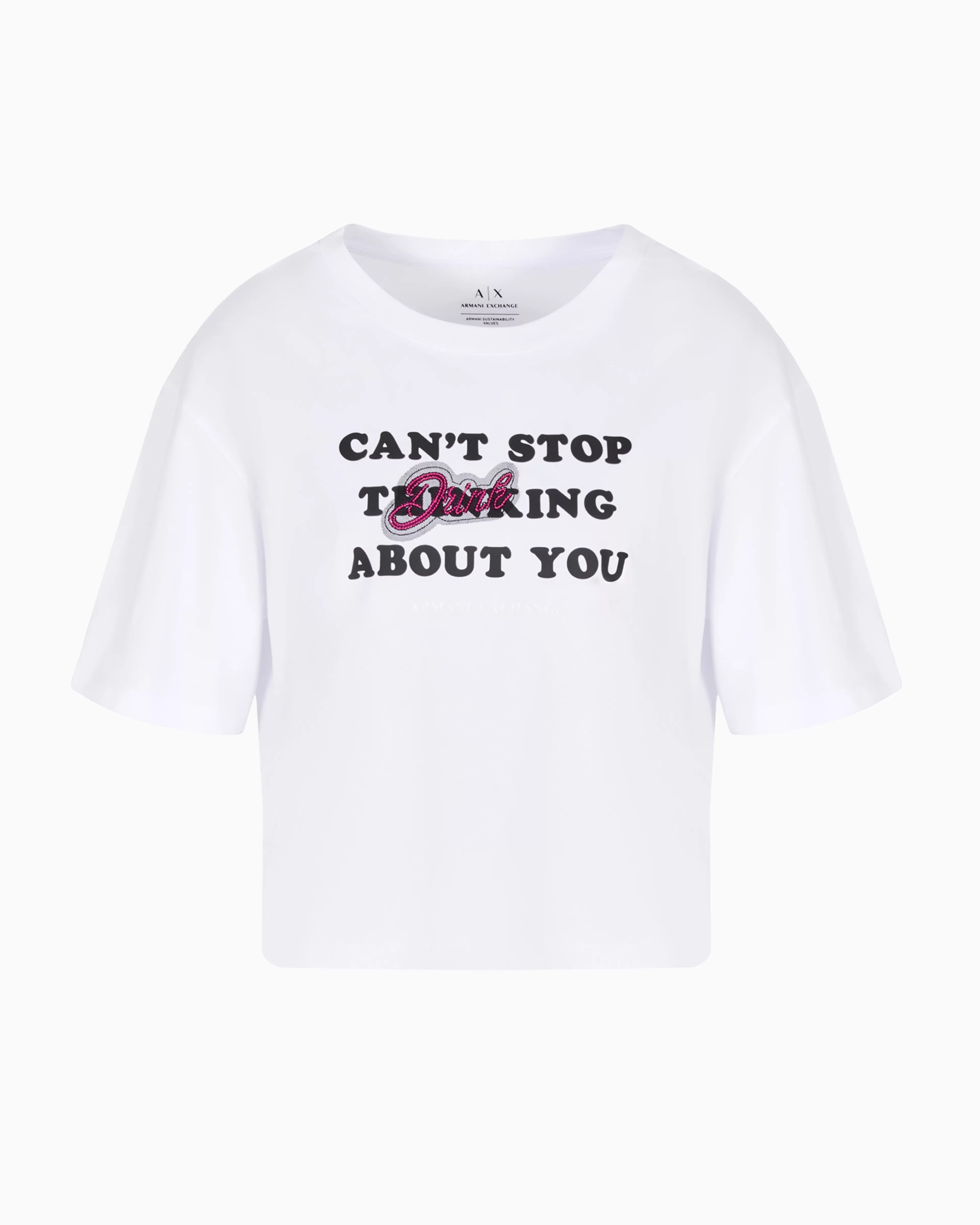 Armani Exchange Cropped fit t-shirt "Can't stop thinking about you"* T-Shirts