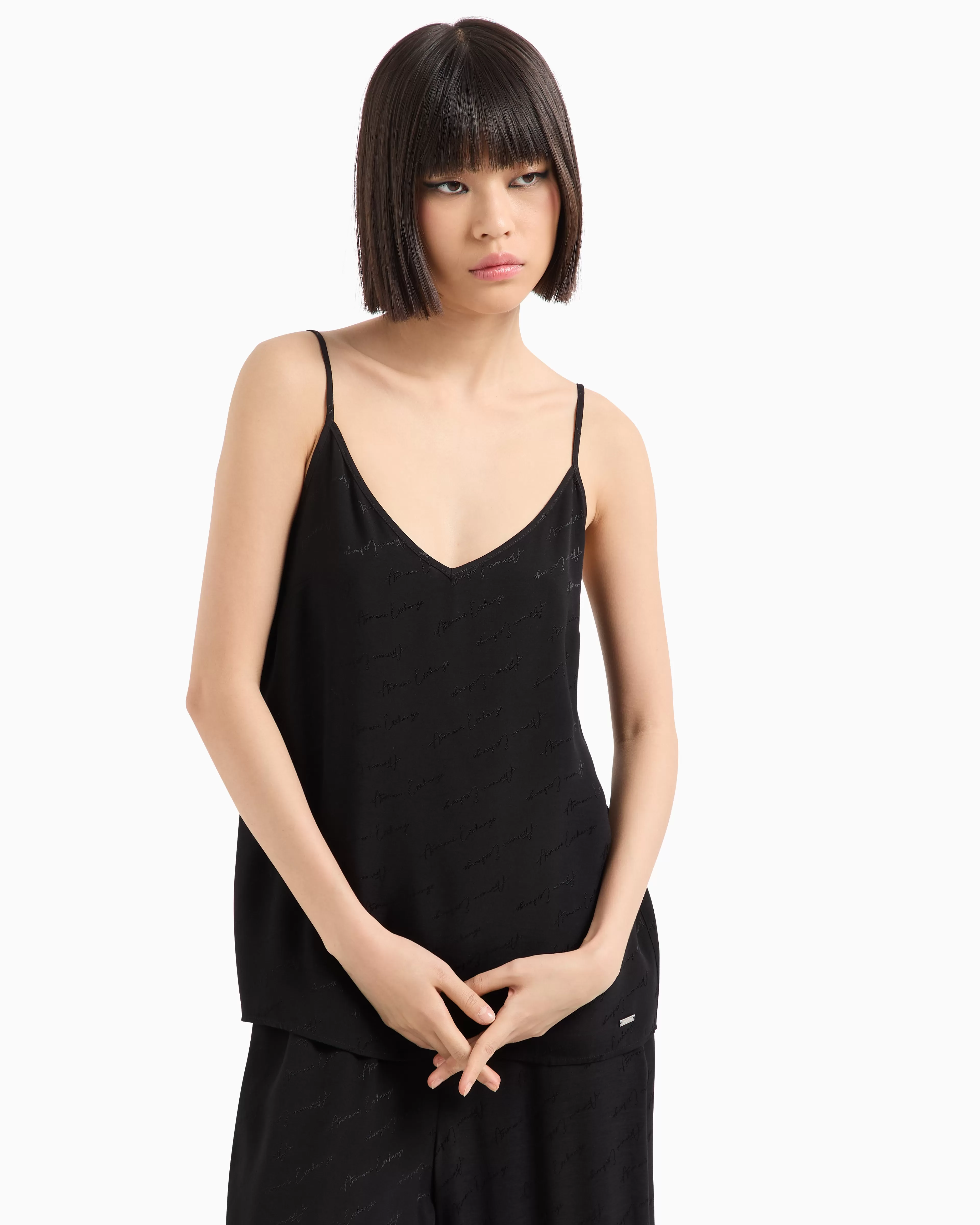 Armani Exchange Fabric top with allover logo* Matching Sets | Shirts And Tops