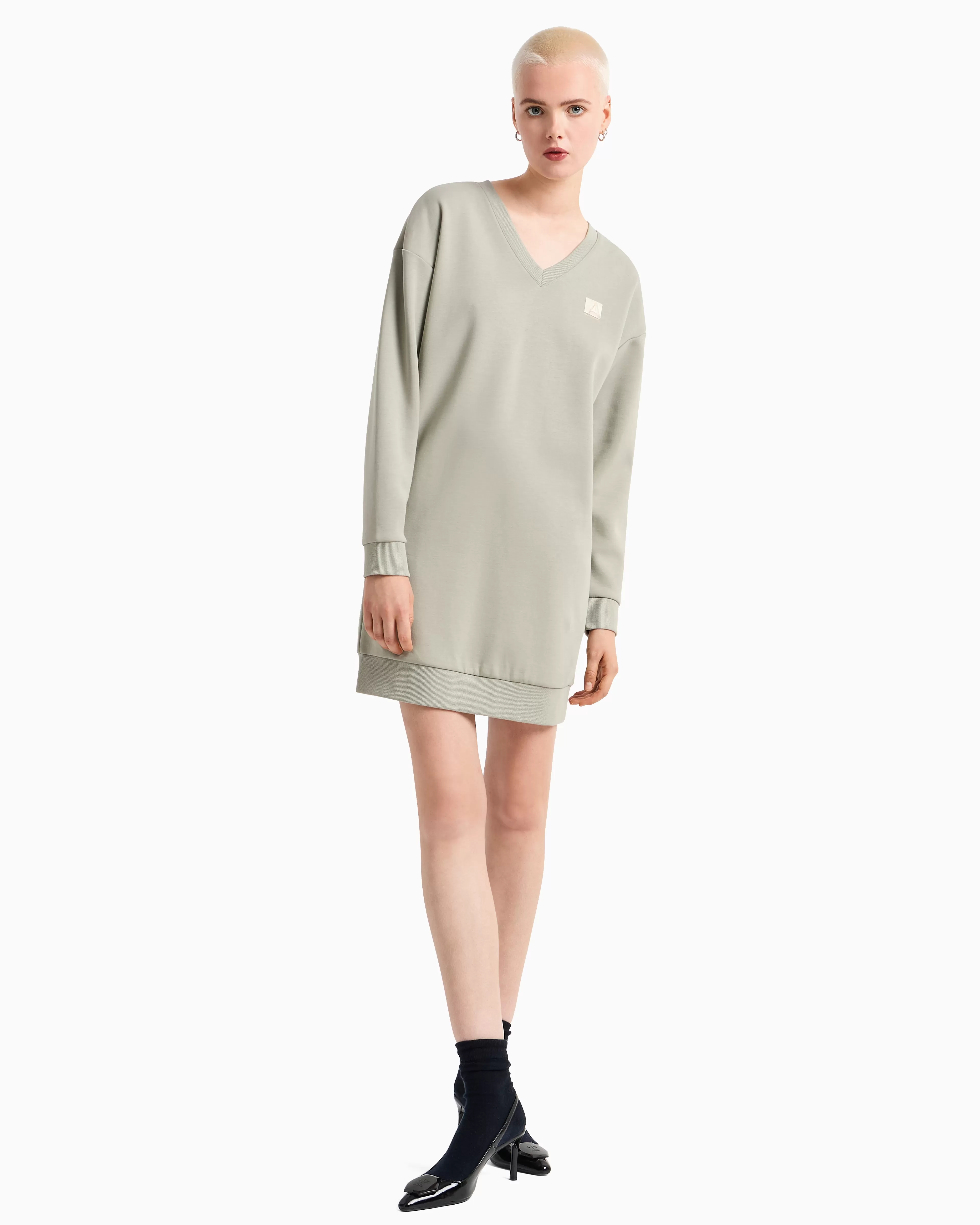 Armani Exchange French terry midi dress with embroidered logo* Dresses And Jumpsuits