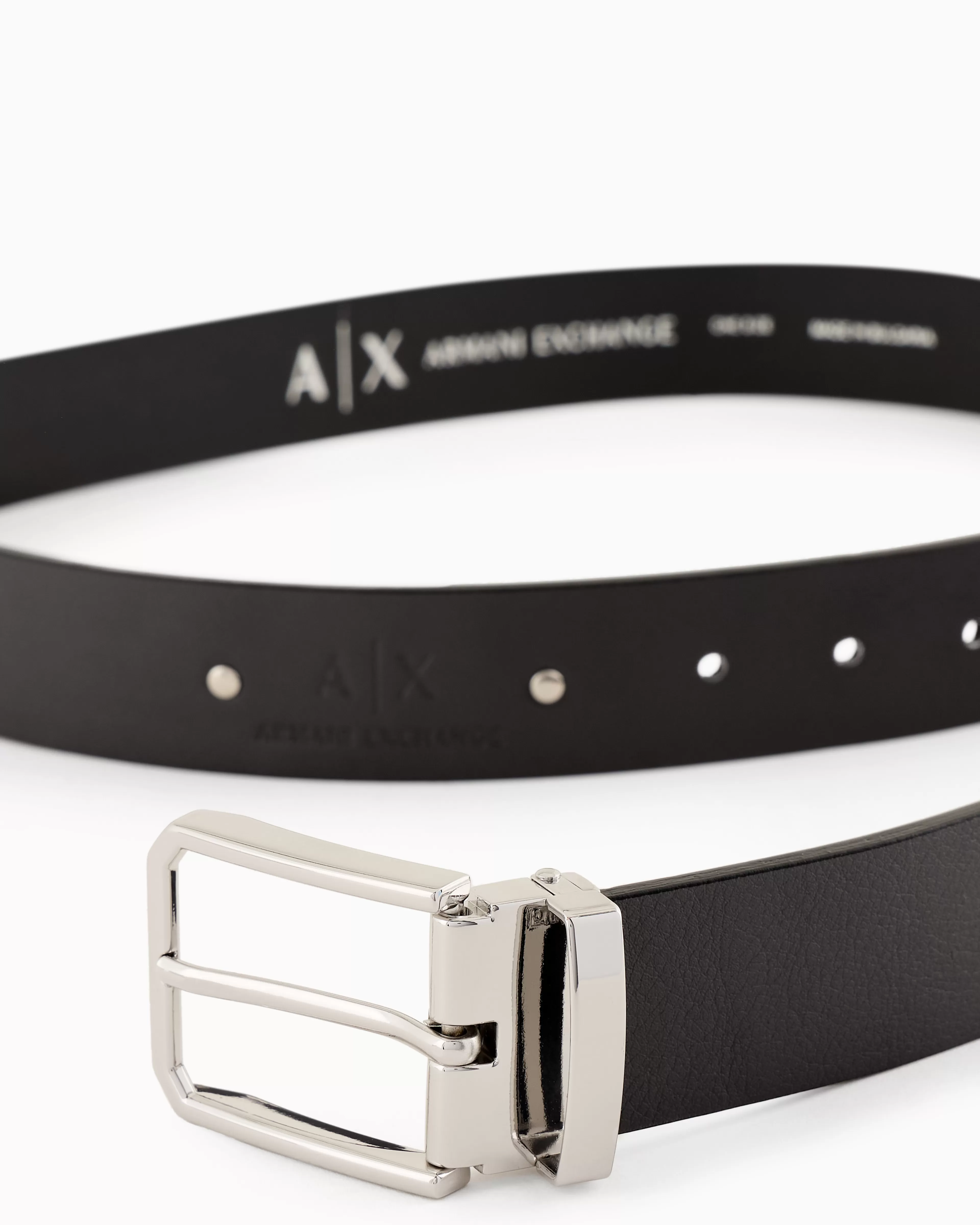 Armani Exchange Genuine leather belt with steel details* Belts