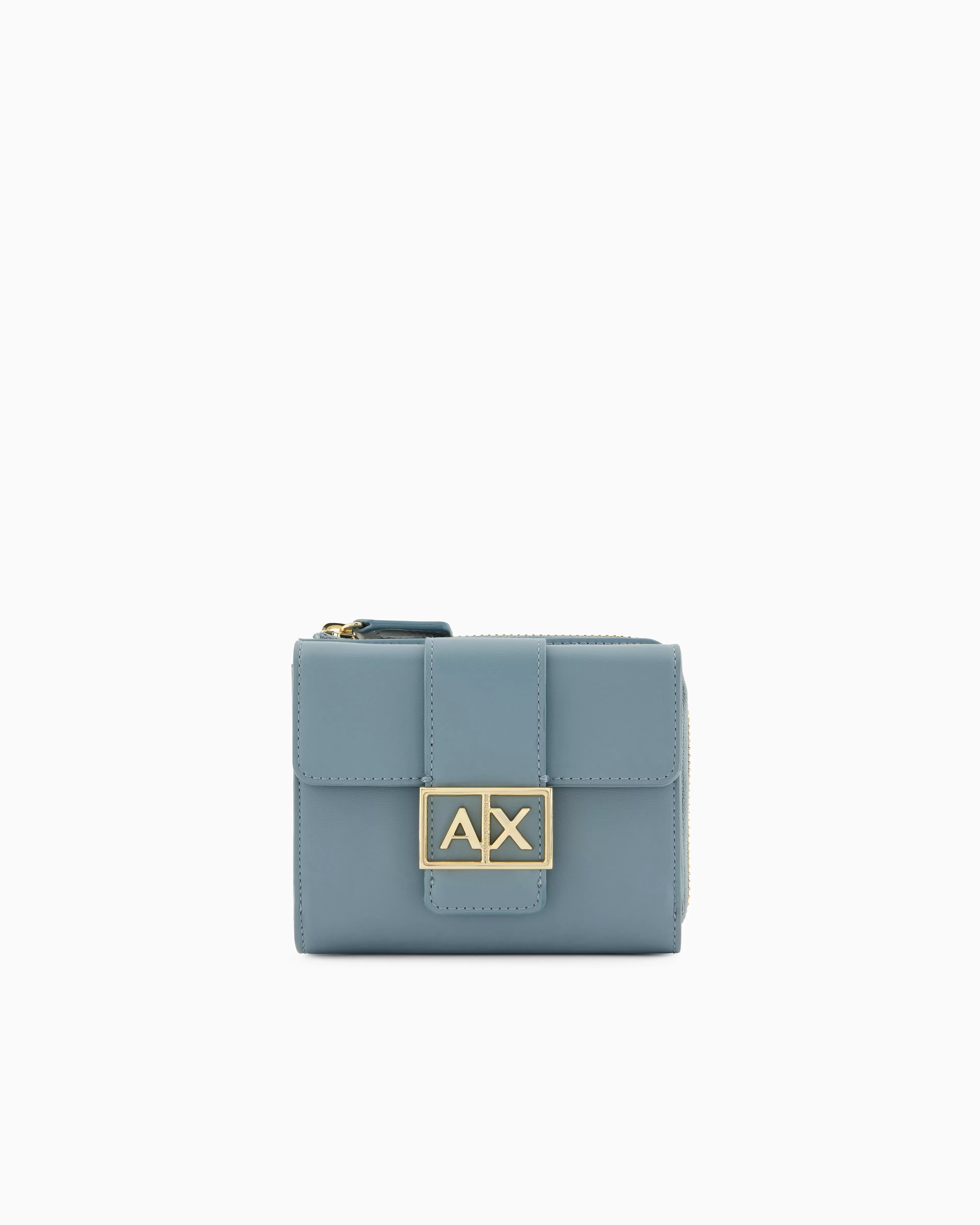 Armani Exchange Gold Monogram Logo Card Holder* Wallets And Small Leather Goods