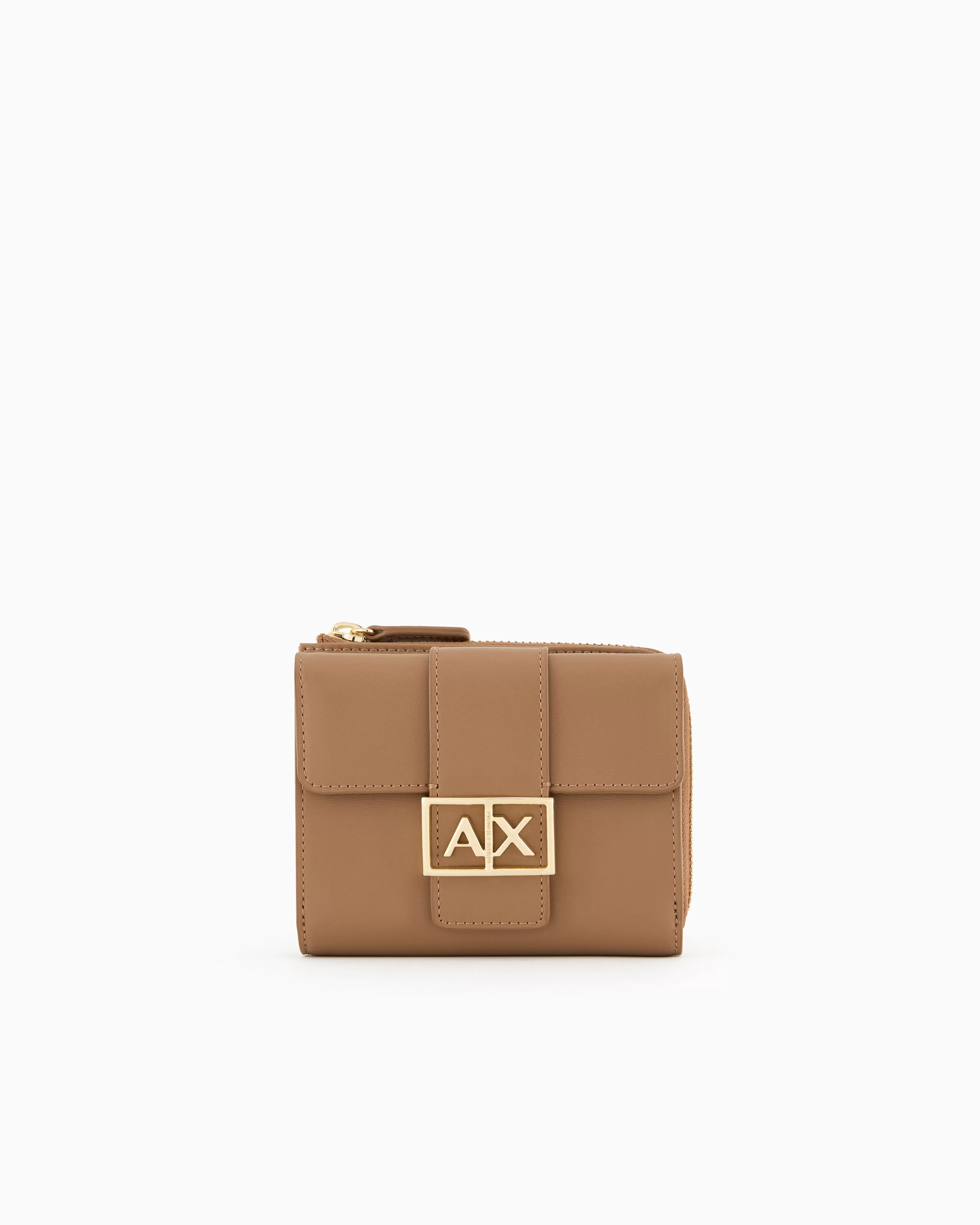 Armani Exchange Gold Monogram Logo Card Holder* Wallets And Small Leather Goods