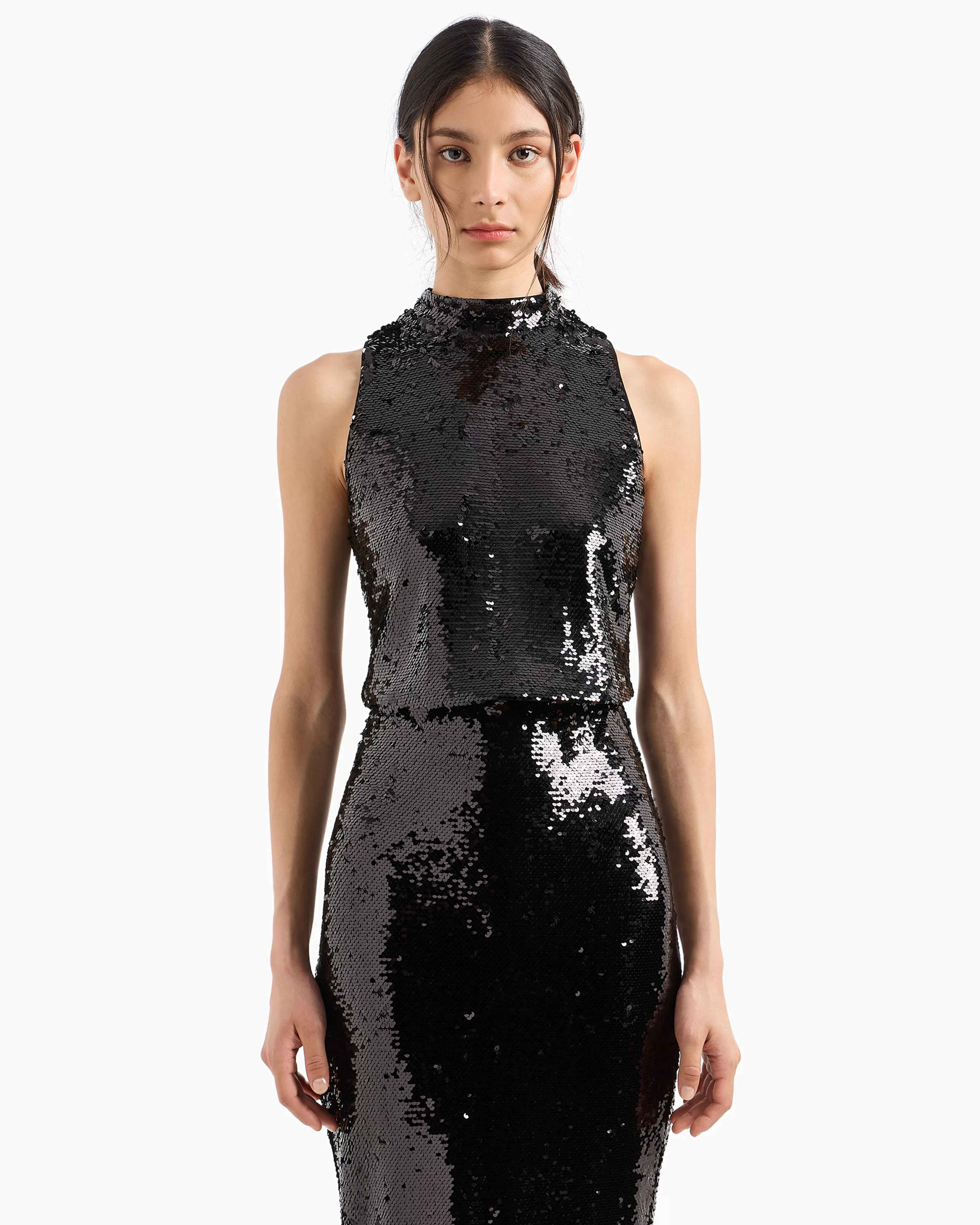 Armani Exchange High neck sequin top* Matching Sets | Shirts And Tops