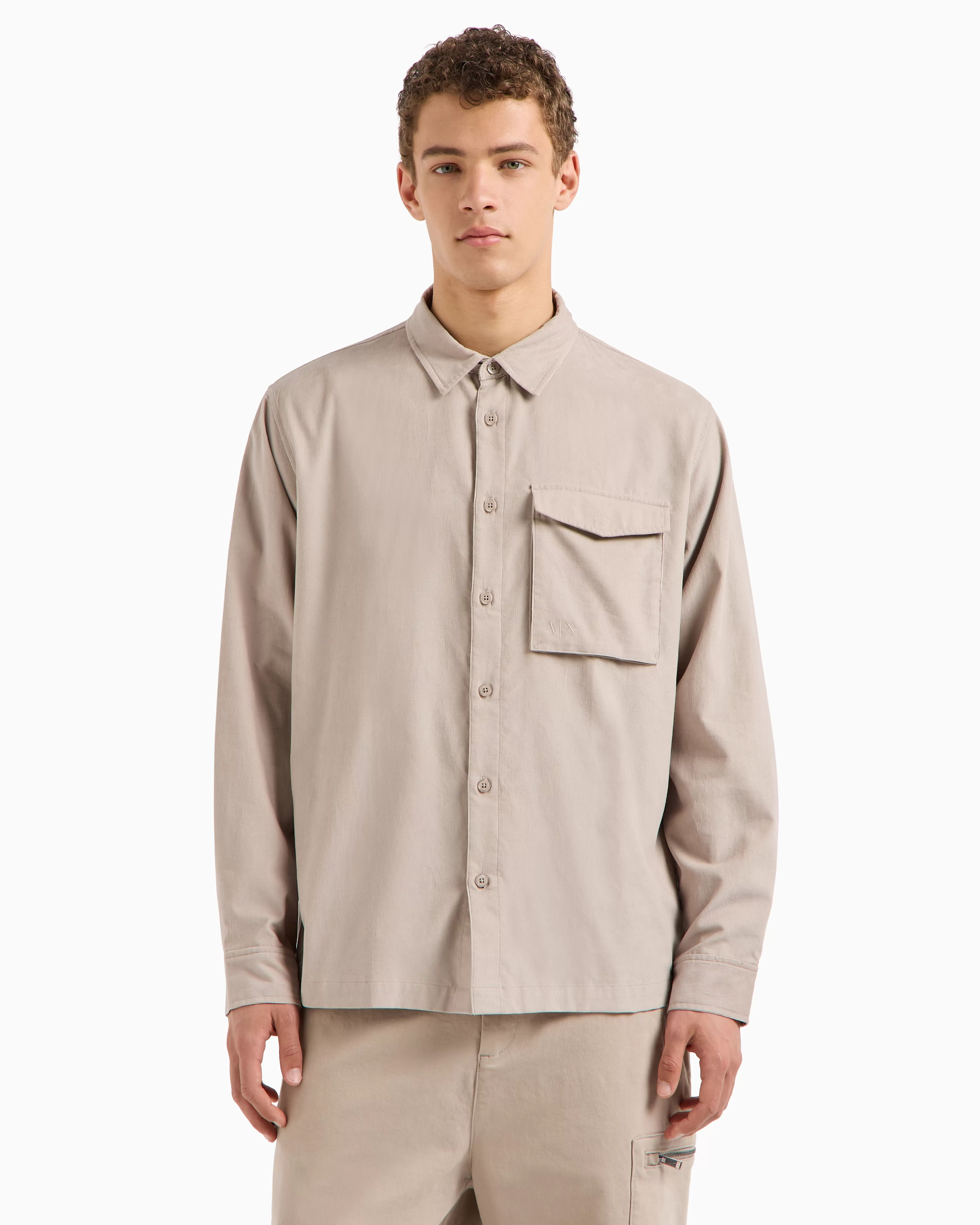 Armani Exchange Loose fit cotton shirt with pocket* Shirts
