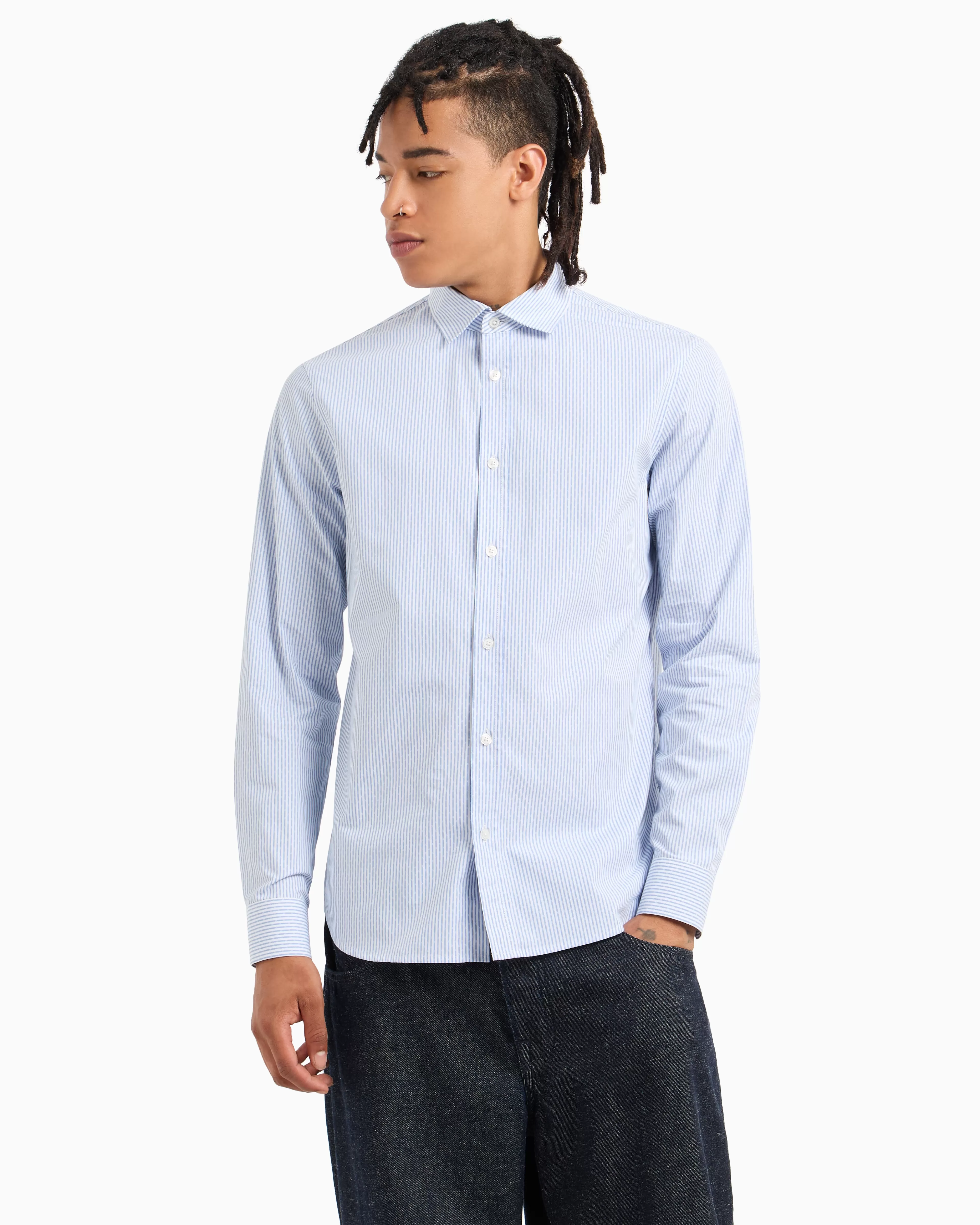Armani Exchange Loose-fit cotton twill shirt with pockets* Shirts