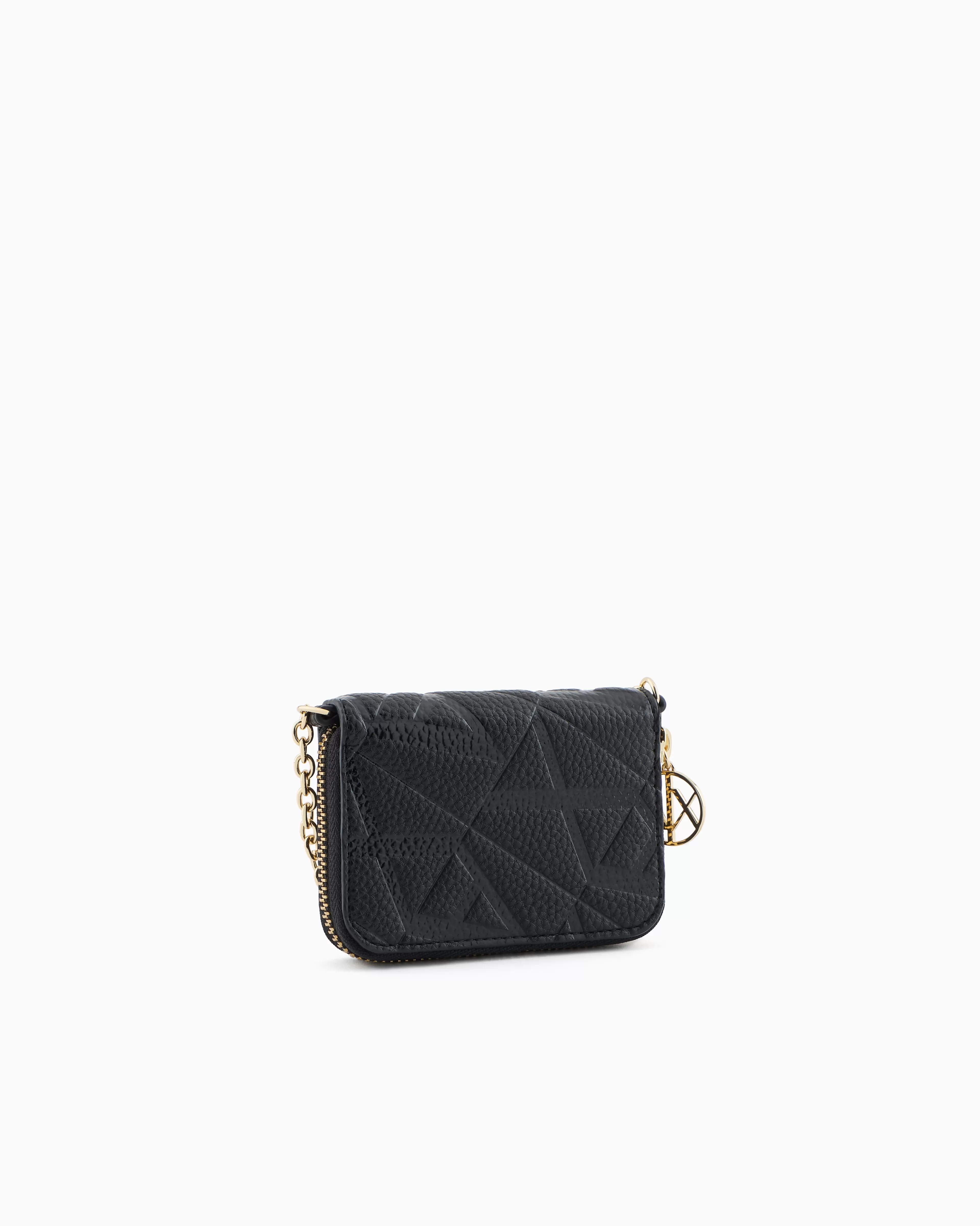 Armani Exchange Mini wallet with monogram logo and chain* Wallets And Small Leather Goods