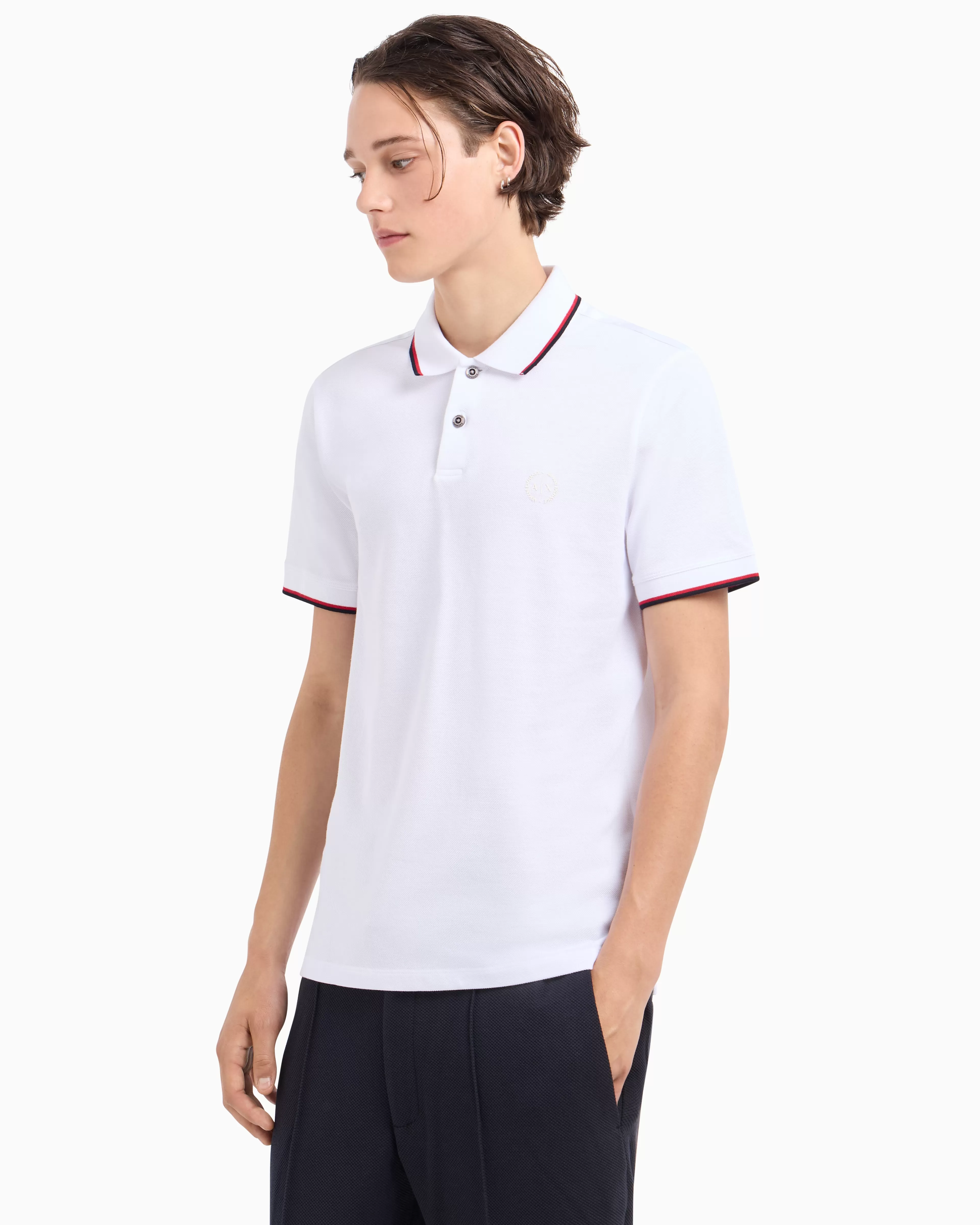 Armani Exchange Piquet polo with contrasting details* Essentials | Polo Shirts