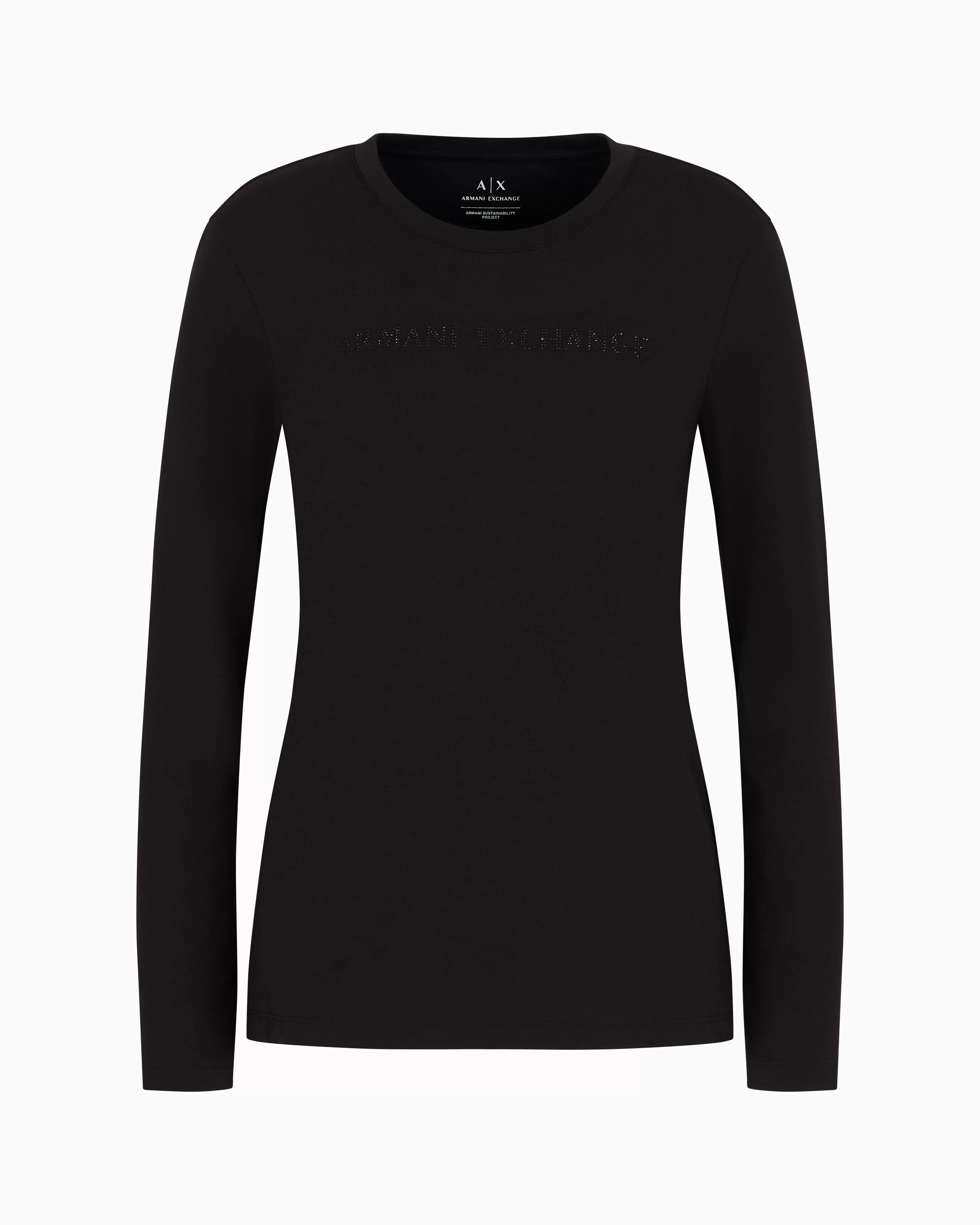 Armani Exchange Regular fit long sleeve t-shirt with studded logo* T-Shirts